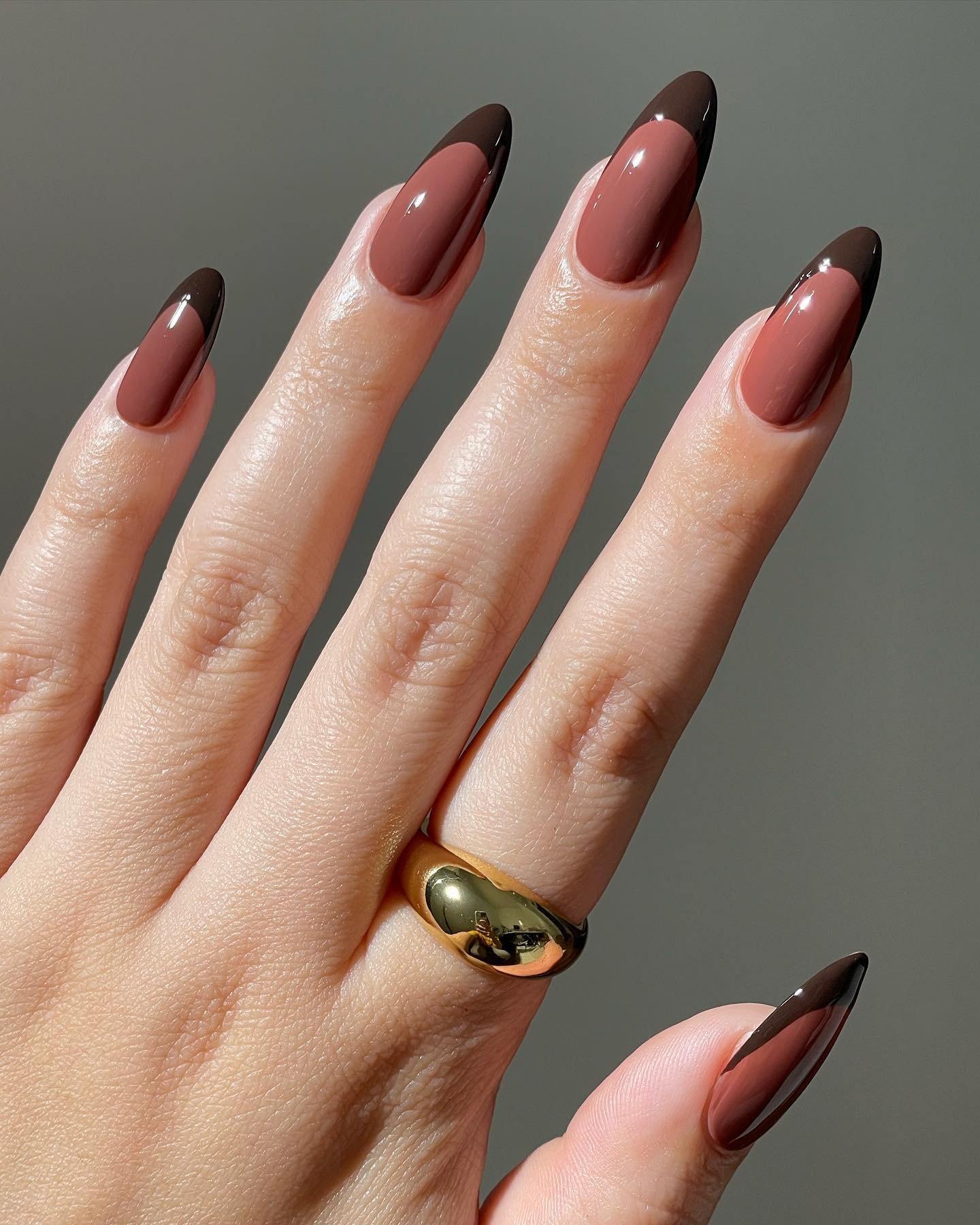 Chocolate Mocha Almond French Tips