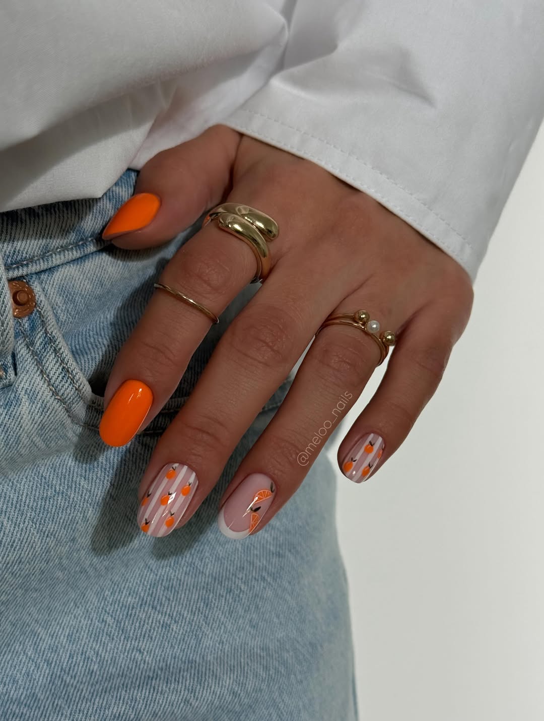 Juicy Orange Slice French Tip Nails