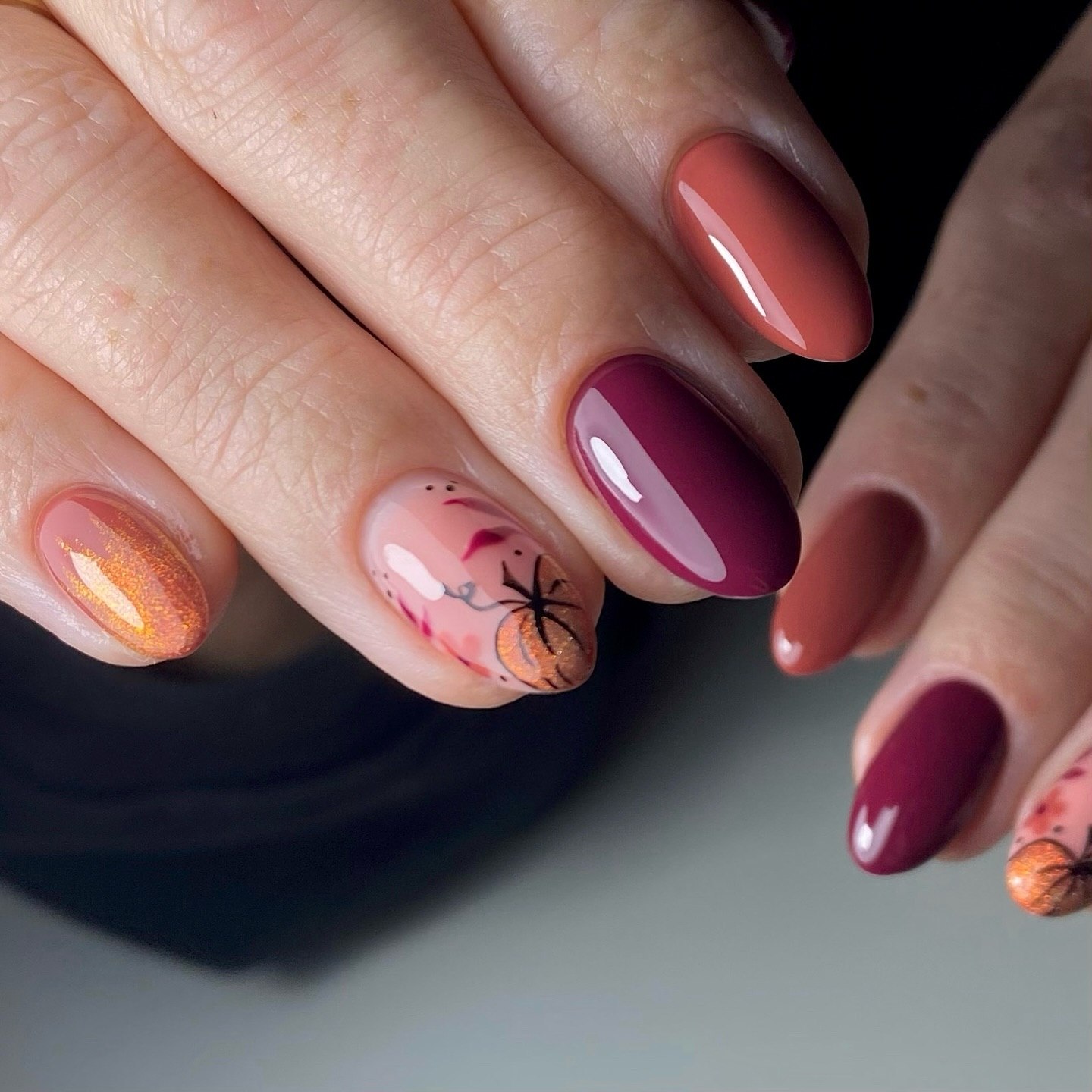 Autumn Pumpkin Patch Oval Nails