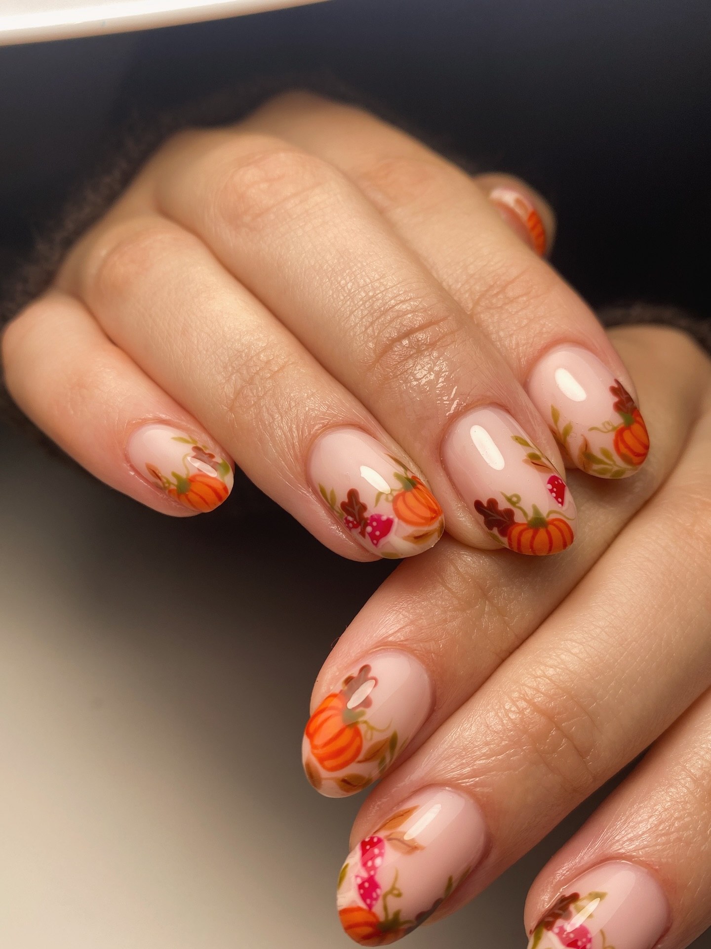 Charming Pumpkin Patch Autumn Nail Art