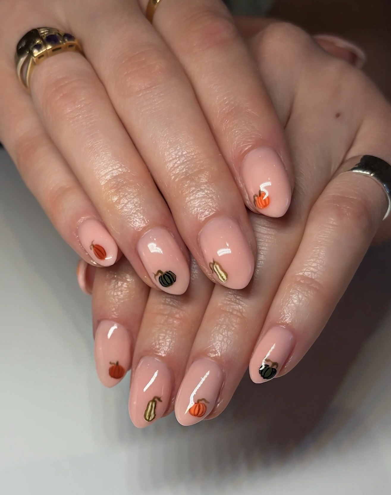Cute Pumpkin Patch Fall Almond Nails