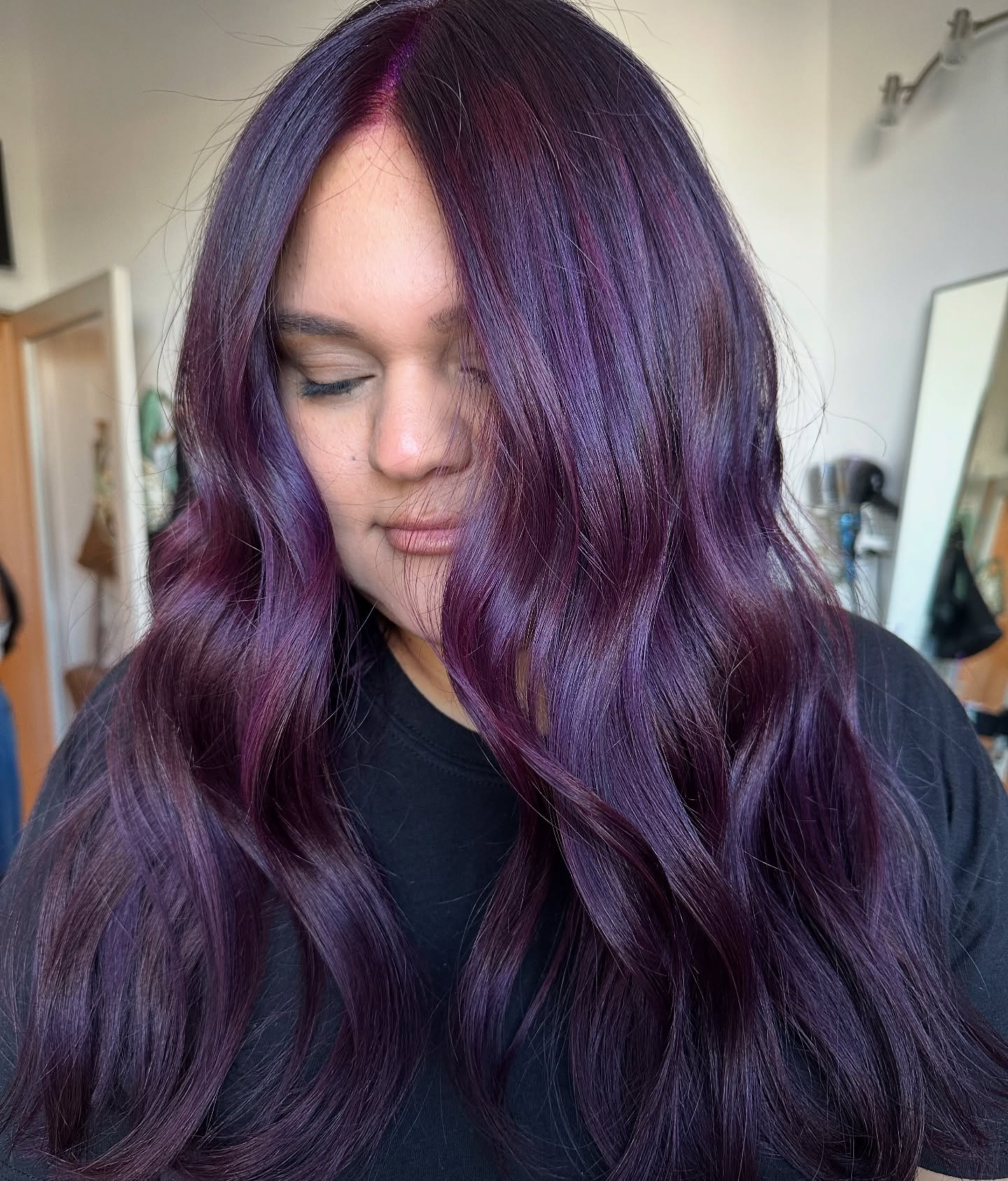 Deep Plum Waves With Subtle Magenta Highlights
