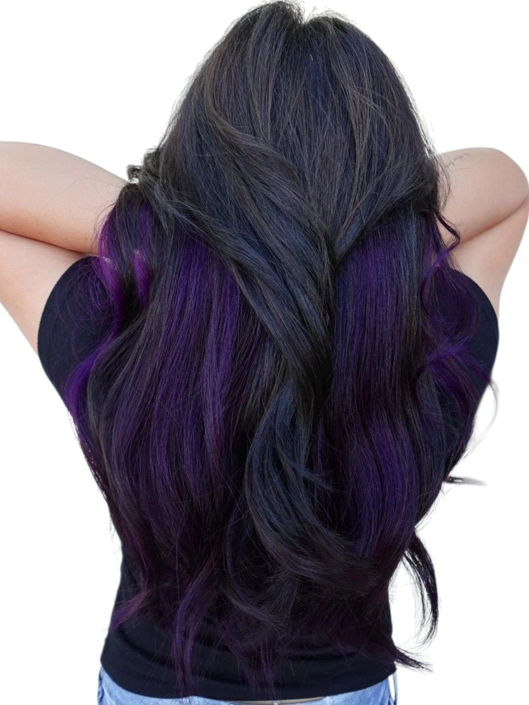 Deep Plum Peekaboo Highlights With Dark Waves