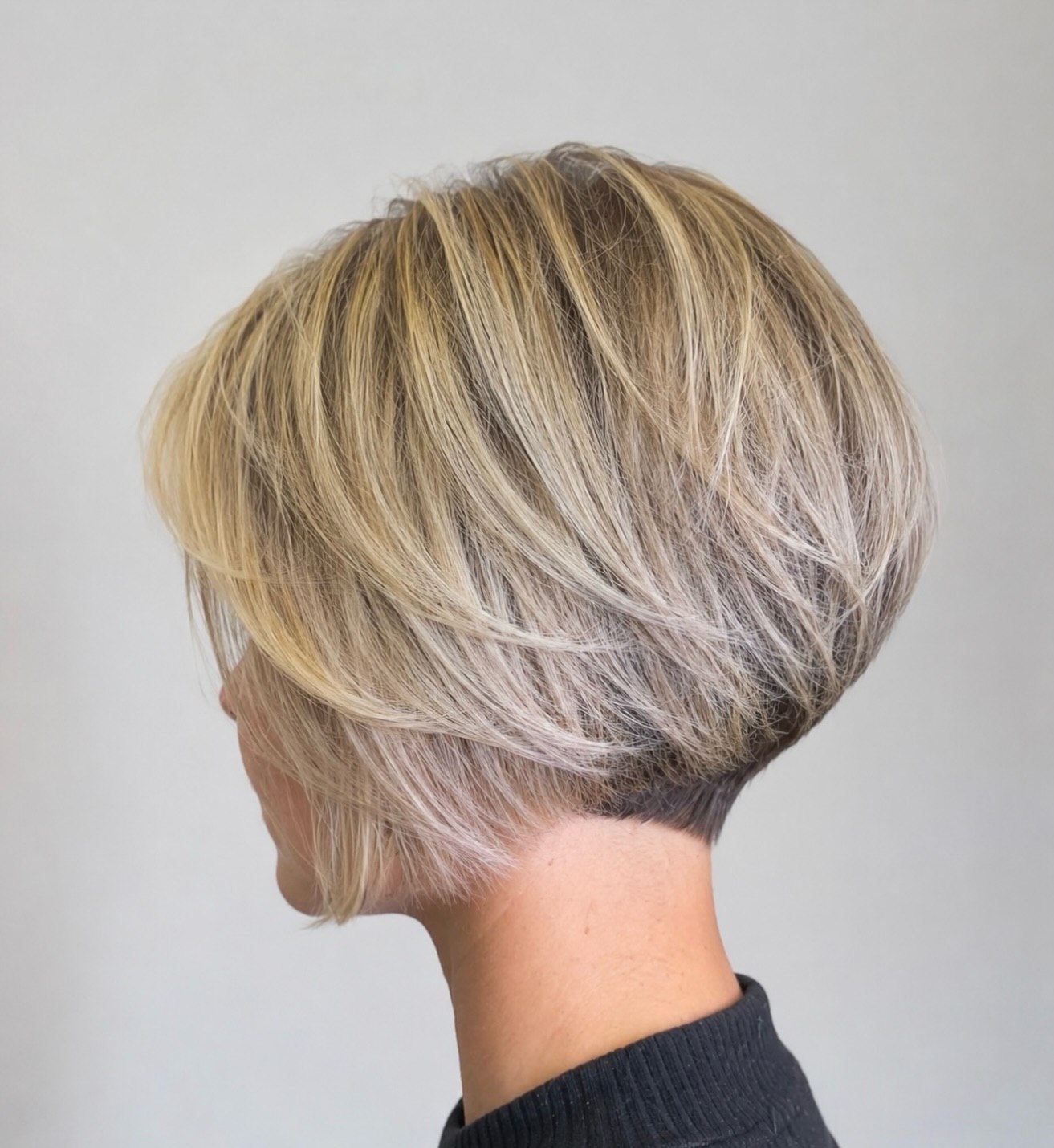Blonde Inverted Bob With Textured Layers