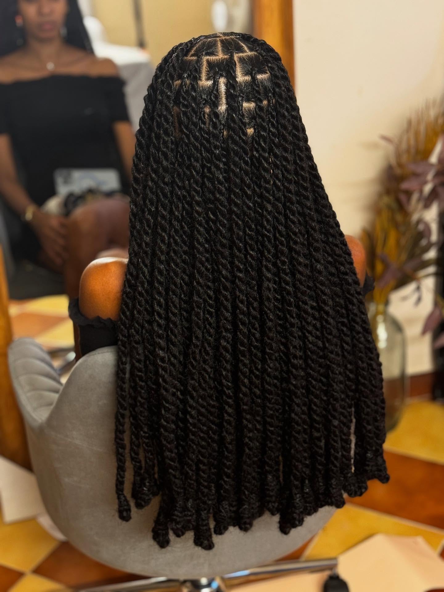 Elegant Square Part Two-Strand Twists