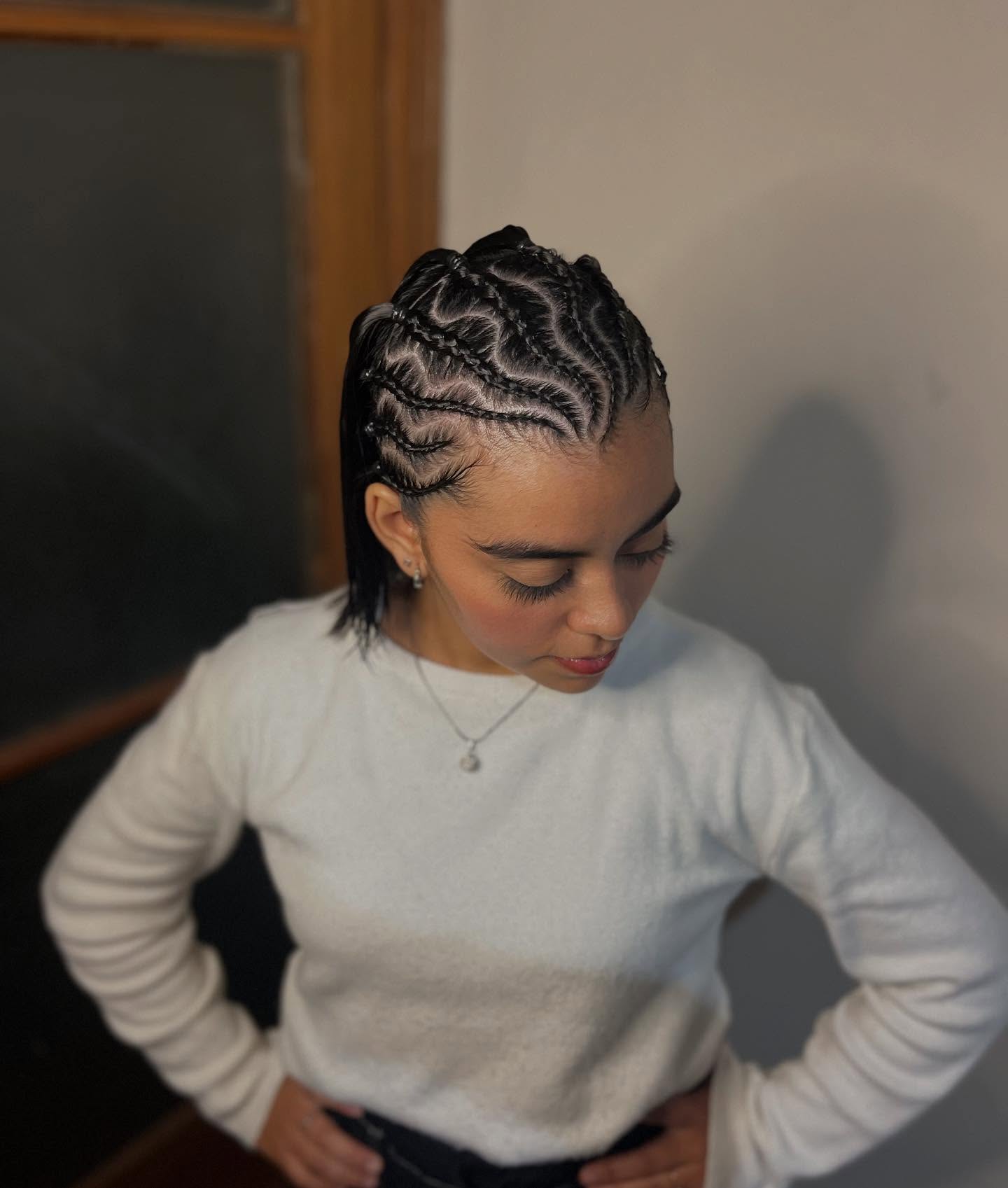 Zigzag Cornrow Braids With Baby Hairs