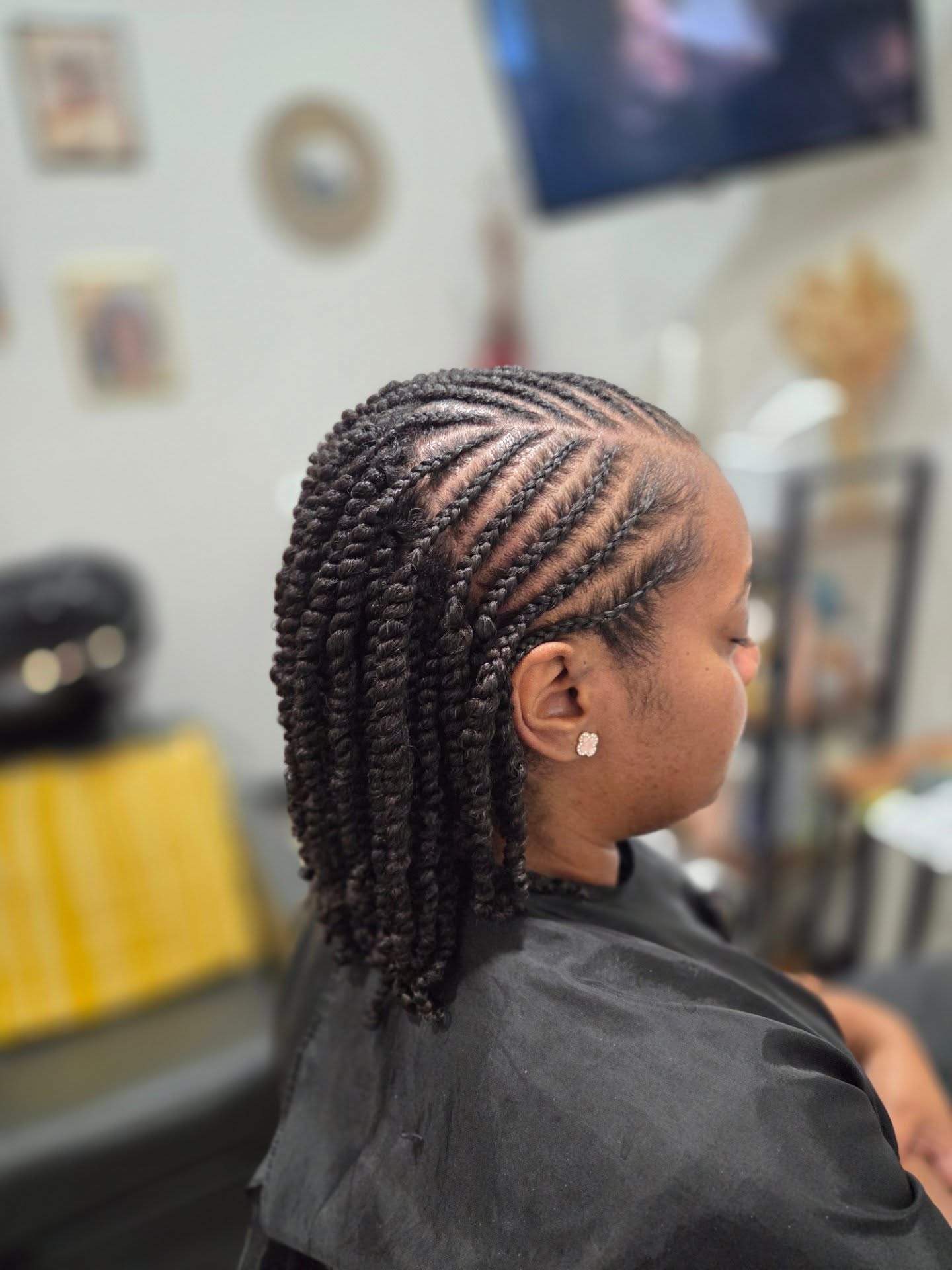 Chic Cornrow Twists With Defined Ends
