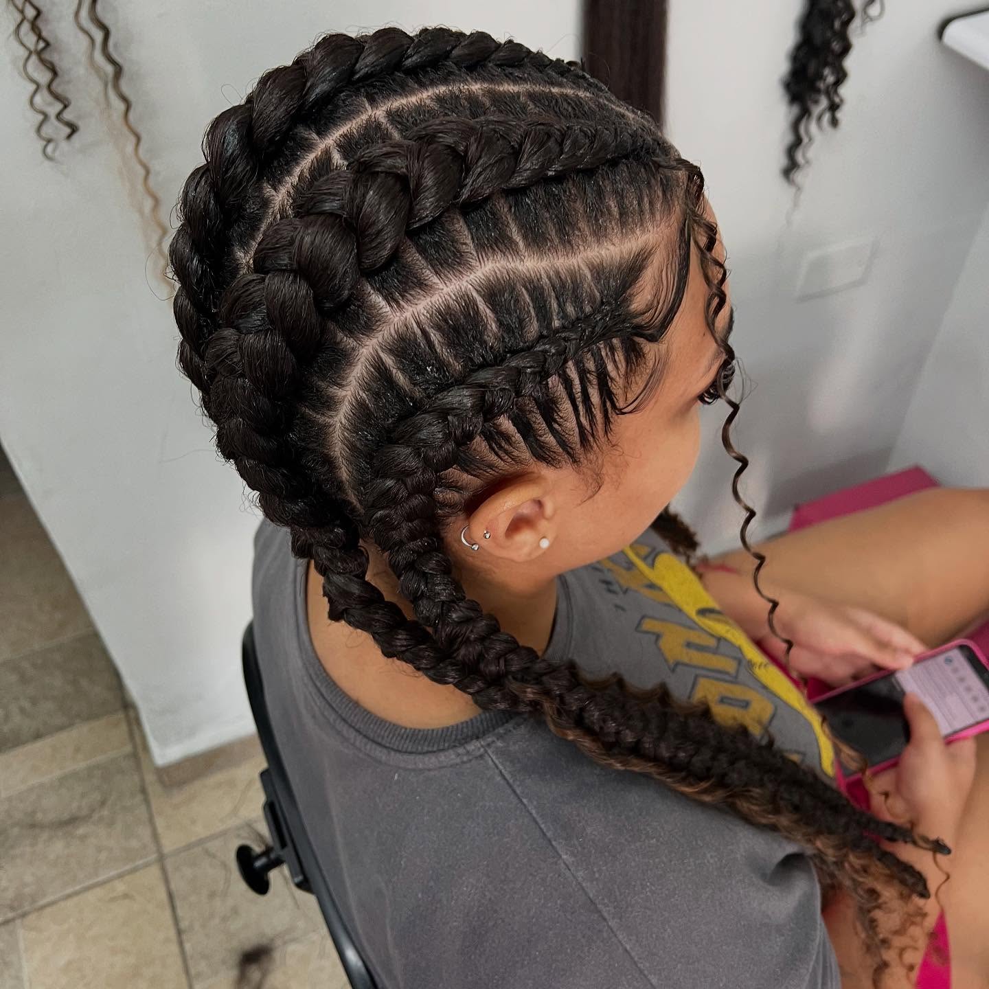 Chic Cornrow Braids With Defined Edges