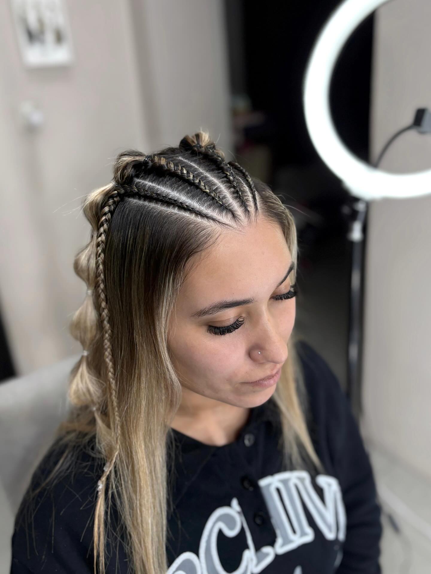 Modern Cornrows With Loose Wavy Strands
