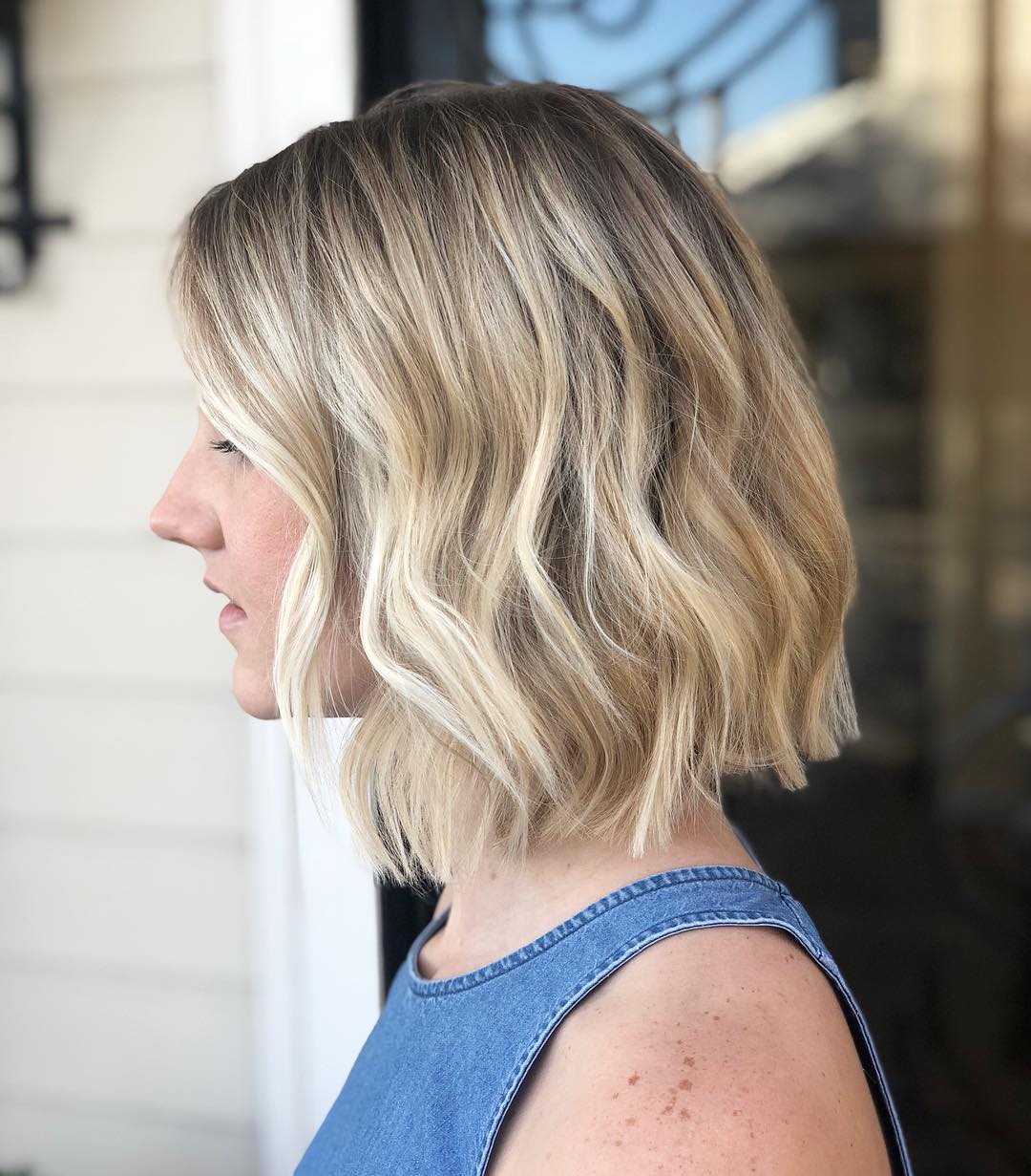 Beachy Blonde Bob With Subtle Waves