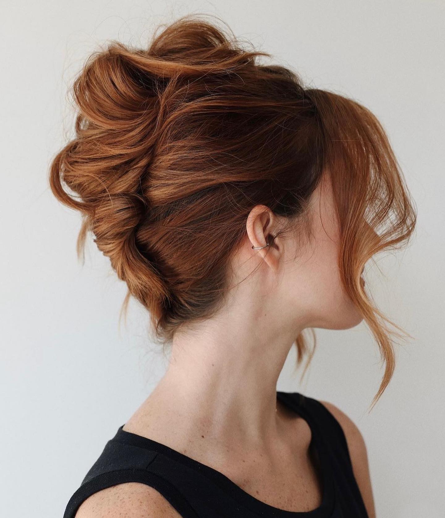 Textured Messy Updo With Face Framing Layers