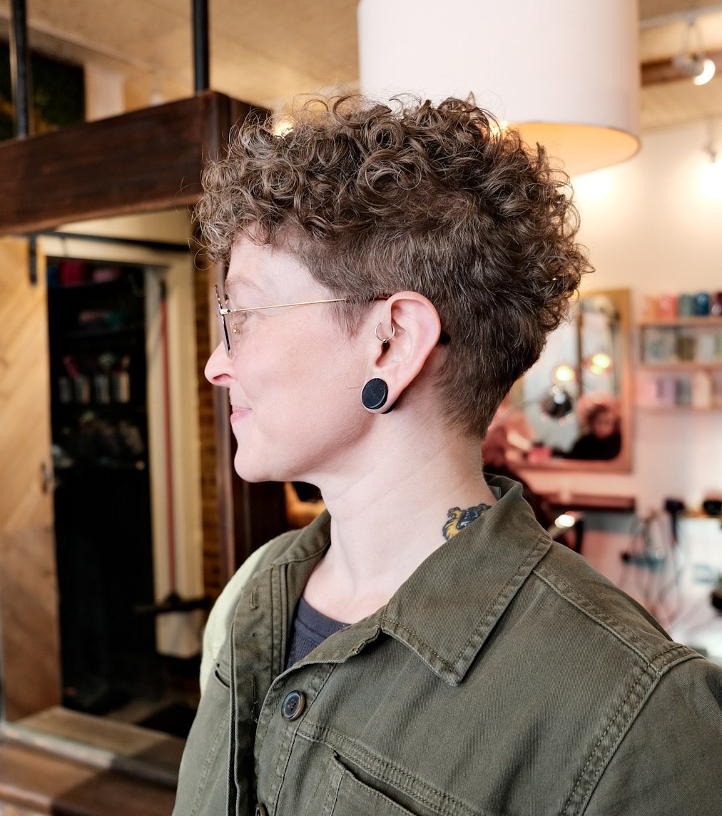 Tapered Pixie Cut With Natural Curly Texture