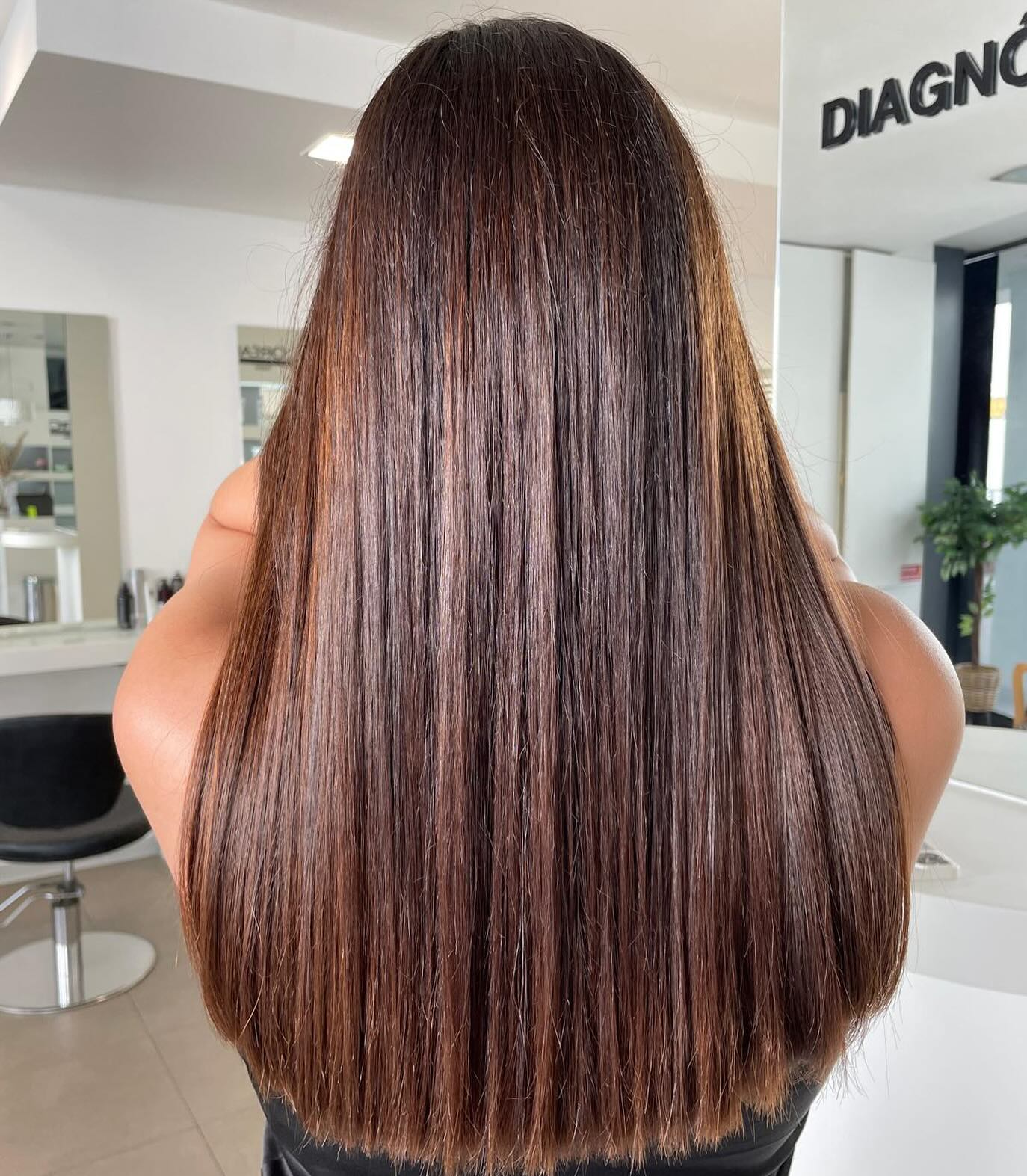 Sleek Polished Brunette Hair With Subtle Dimensional Highlights
