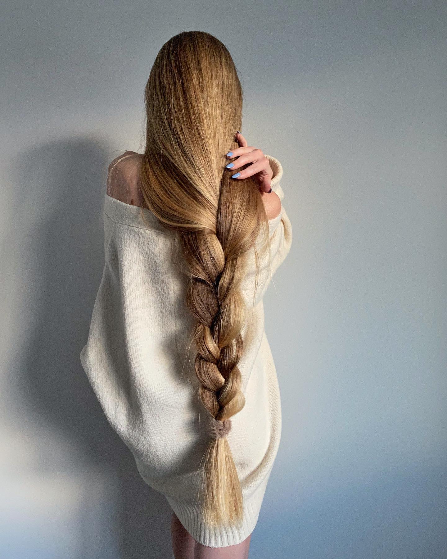 Long Braided Golden Blonde Waist Length Hair