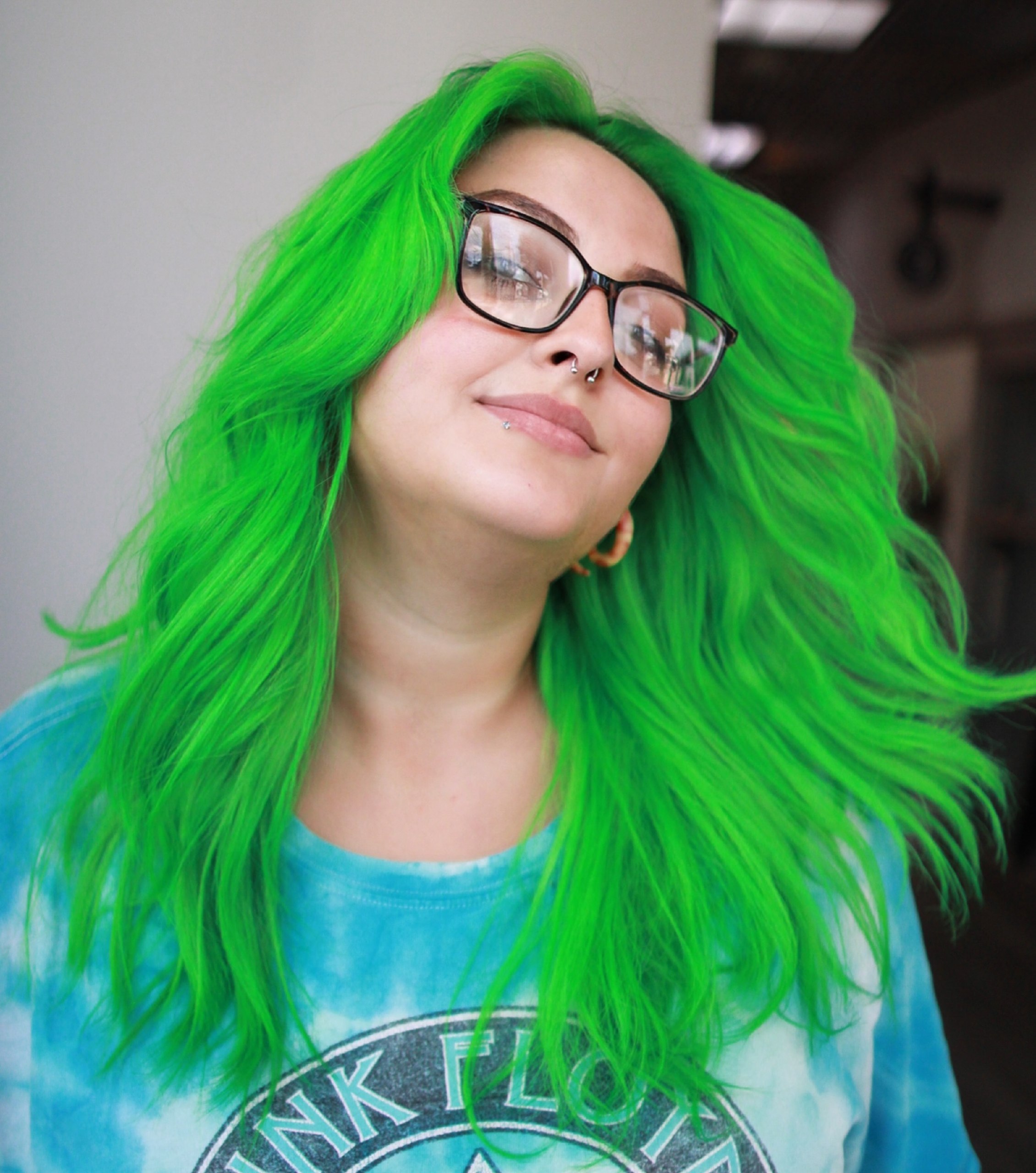 Electric Neon Green Layers With Voluminous Texture