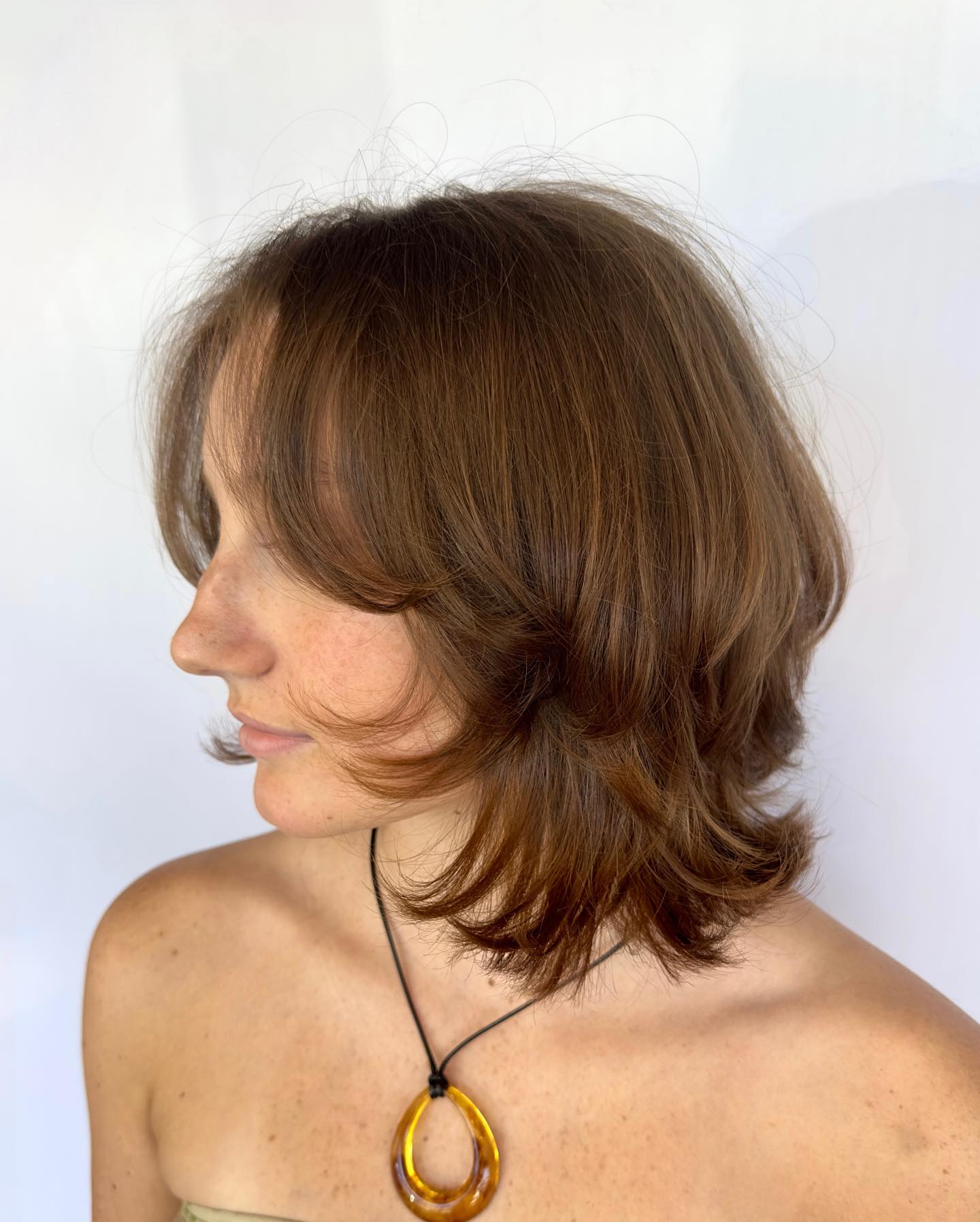 Soft Layered Collarbone Cut With Curtain Bangs