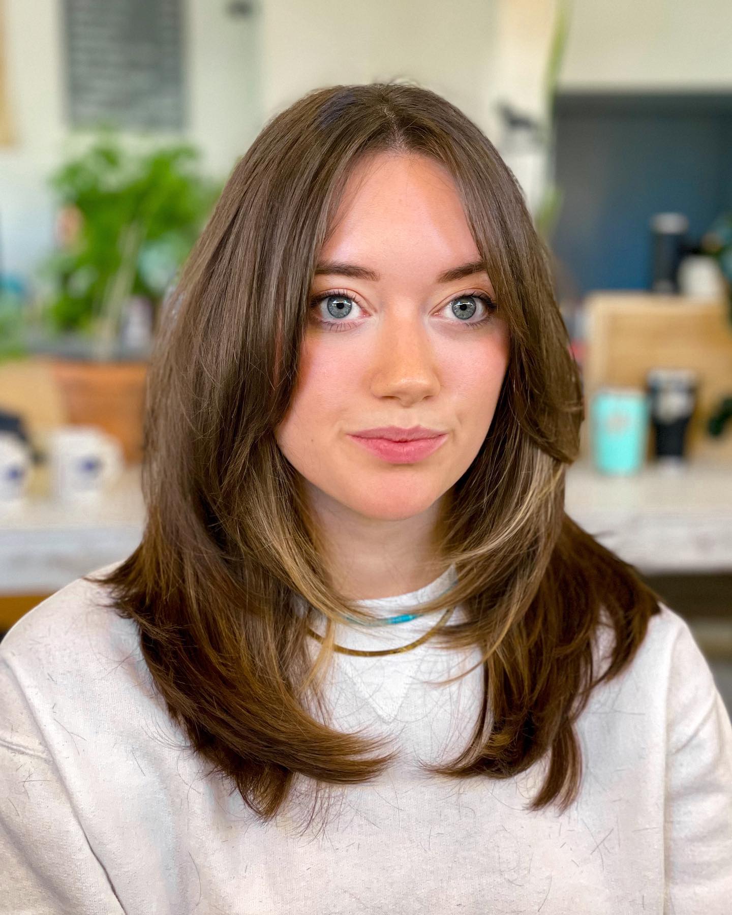 Soft Layered Butterfly Cut With Curtain Bangs