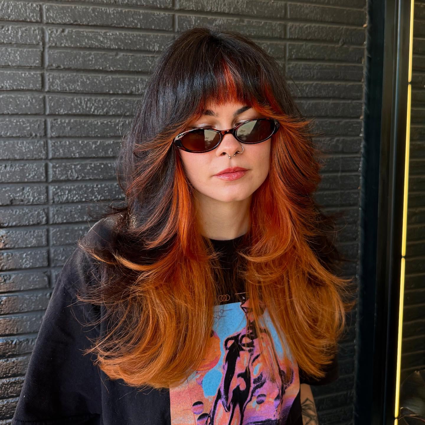 Bold Copper Ombre With Feathered Layers