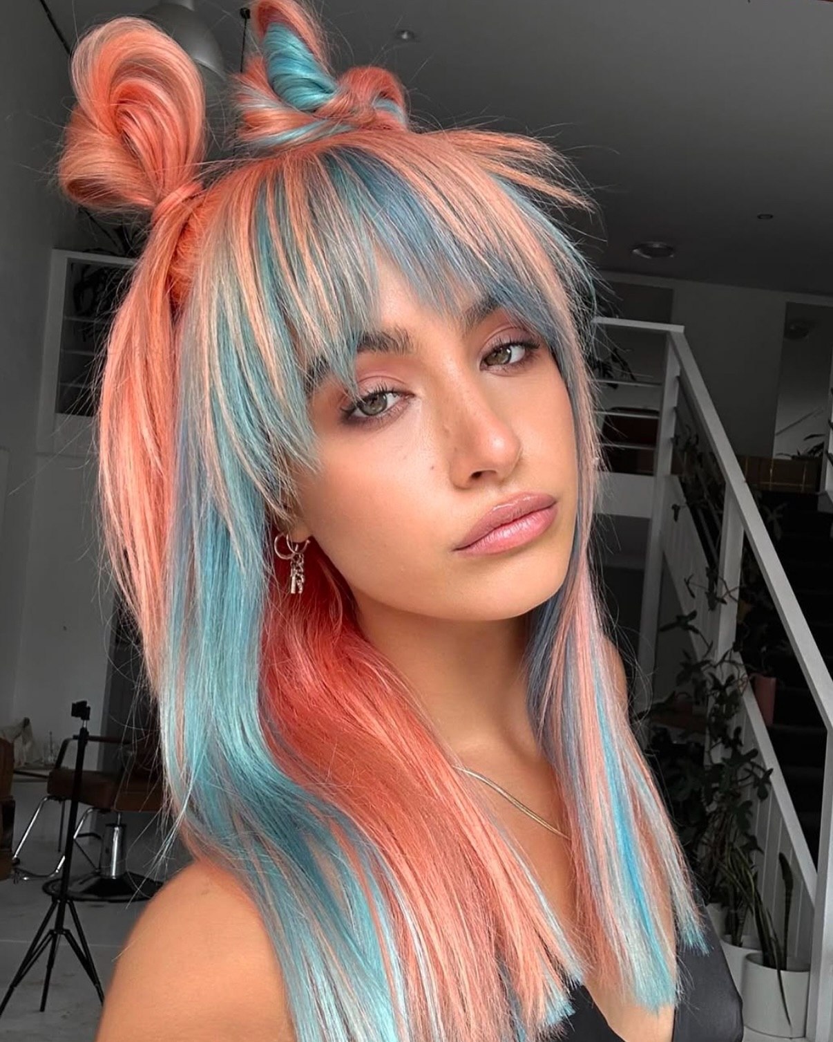 Candyfloss Blue And Pink Double Space Buns