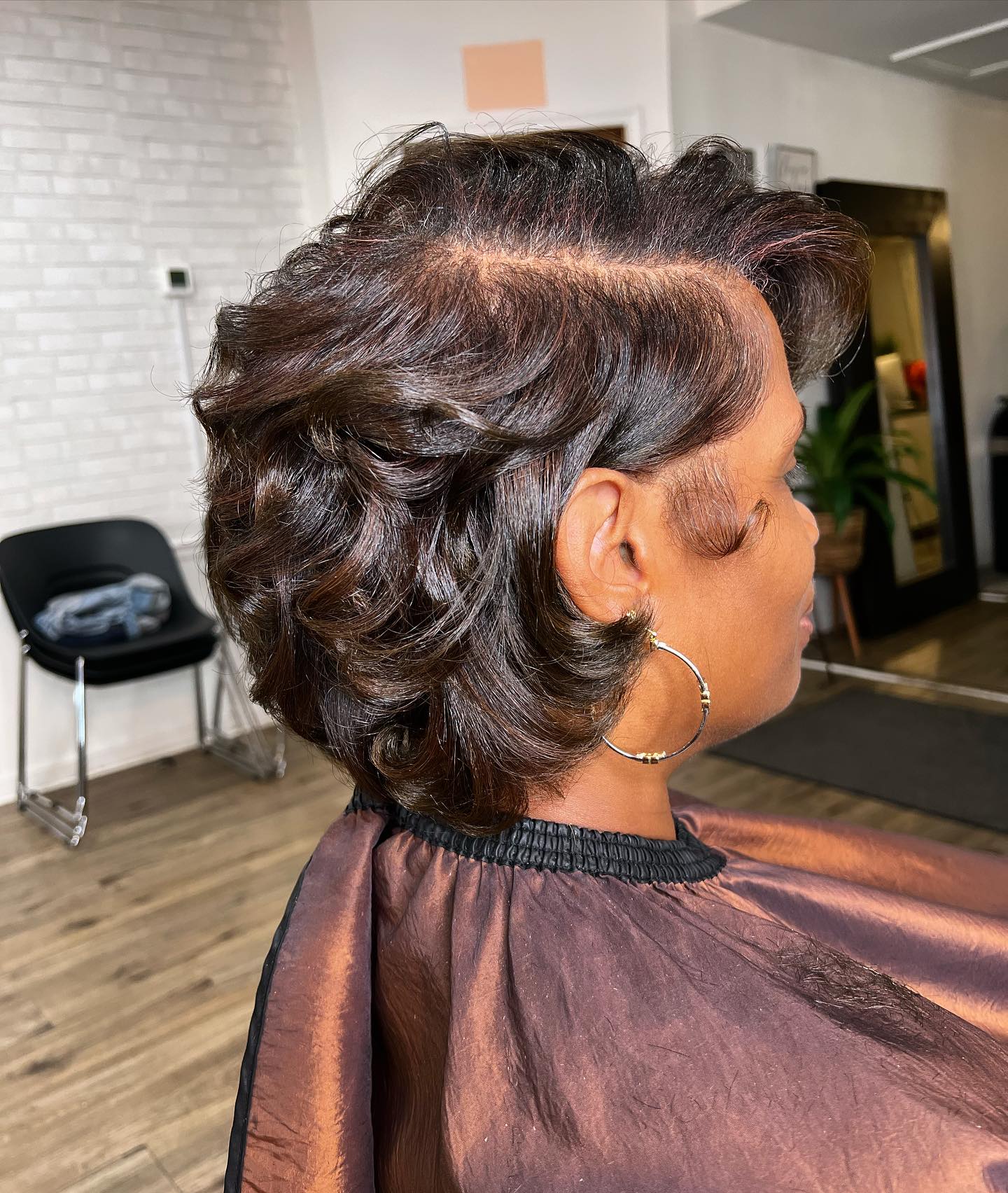 Voluminous Chocolate Brown Silk Press