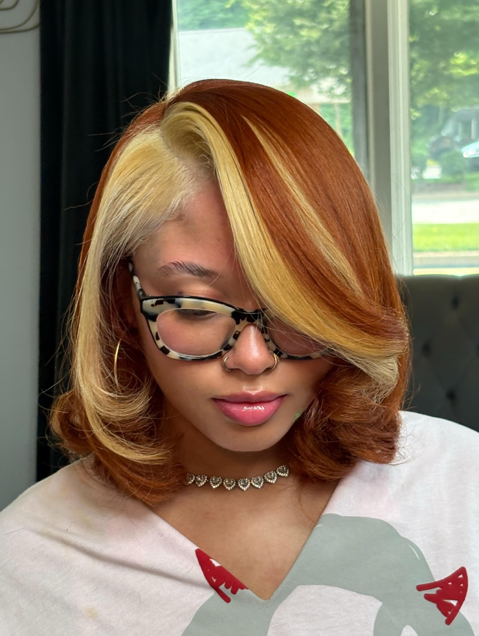Bold Copper Lob With Platinum Money Piece