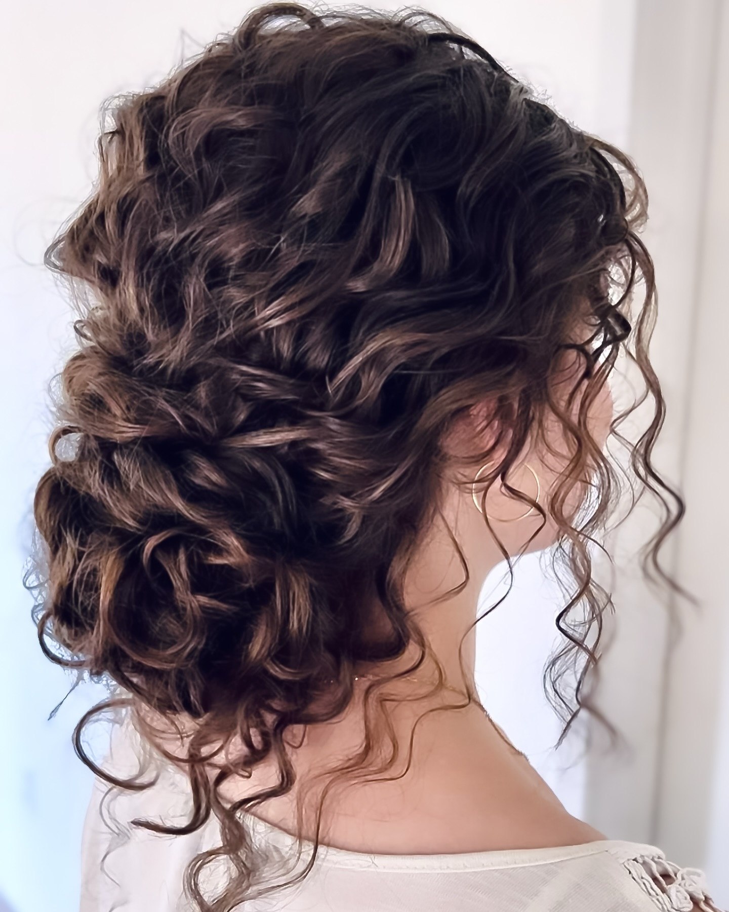 Romantic Tousled Updo With Cascading Curls