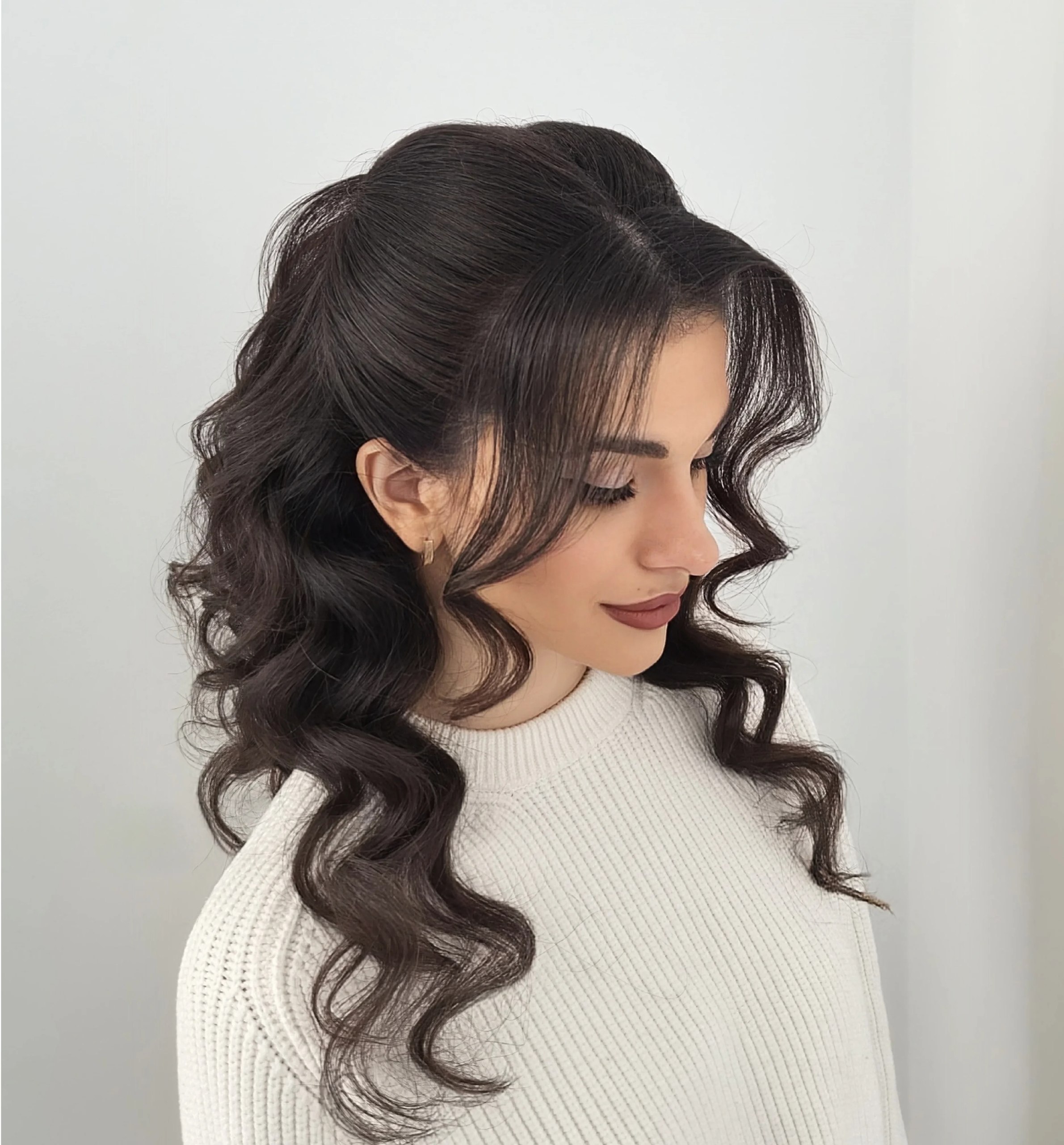 Elegant Voluminous Half-Up Waves