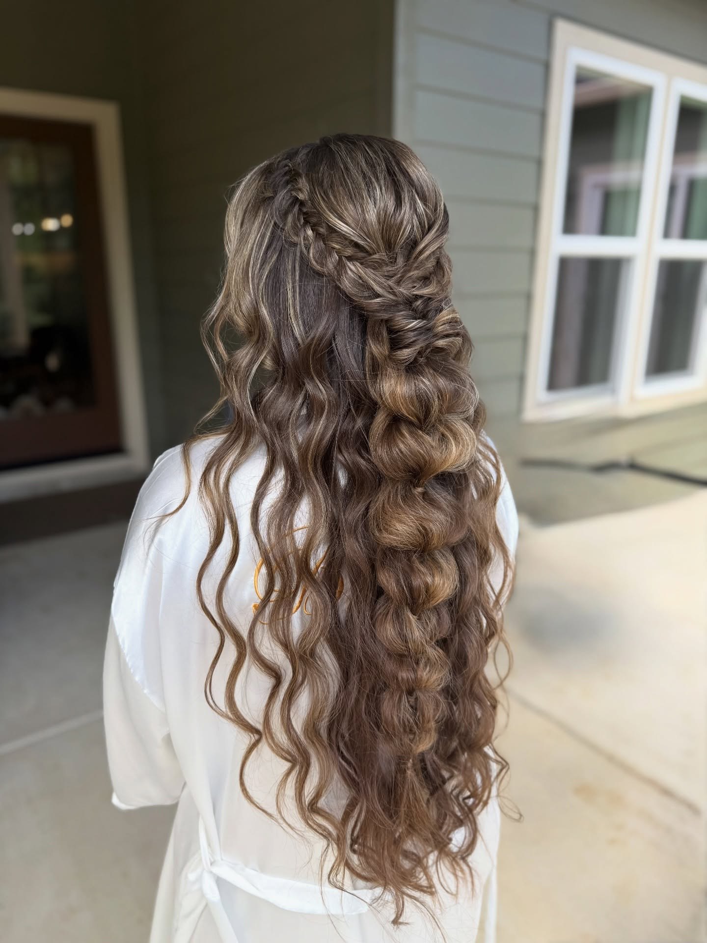 Braided Crown With Voluminous Curls