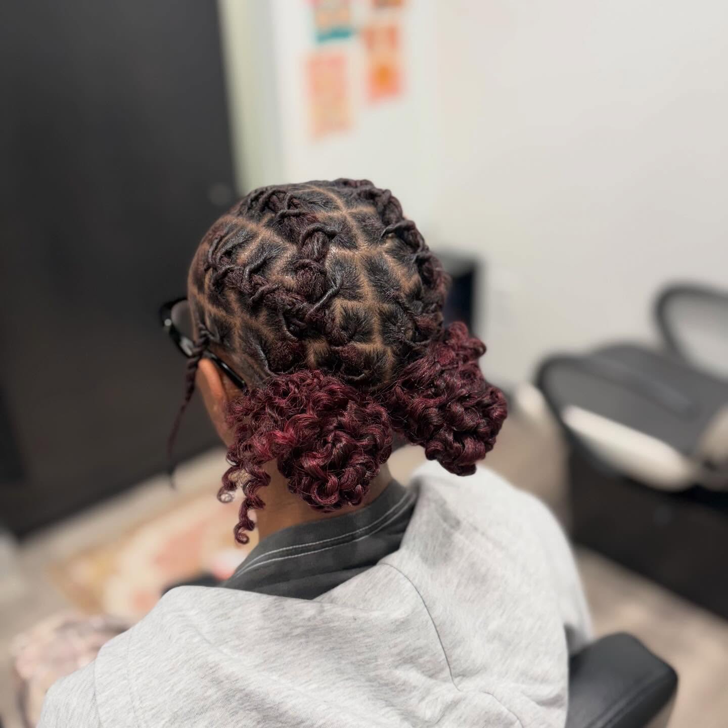 Diamond Parted Barrel Twists With Curly Bun Ends