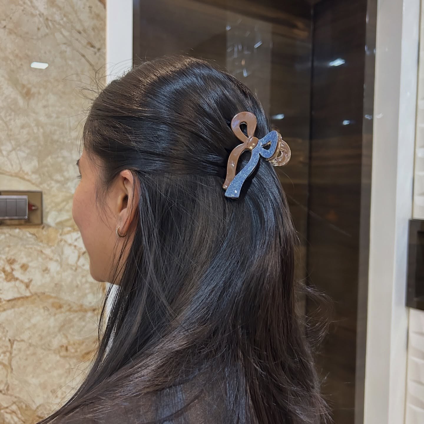Chic Half-Up Do With Bow Claw Clip