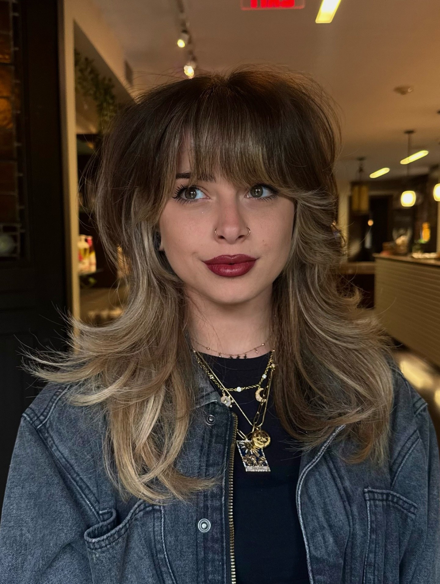 Shaggy Layered Hair With Wispy Bangs