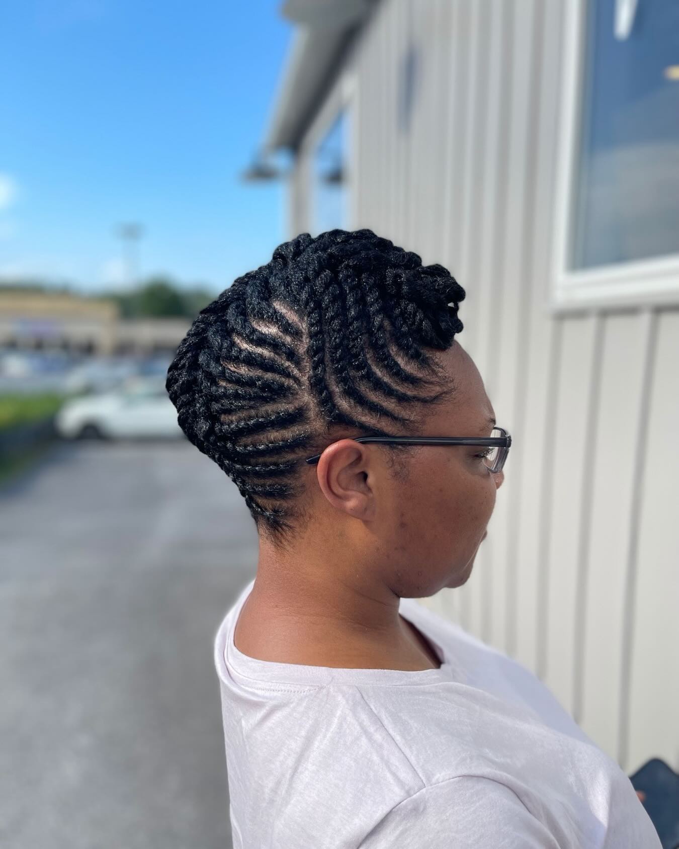 Elegant Side-Swept Flat Twists With Updo