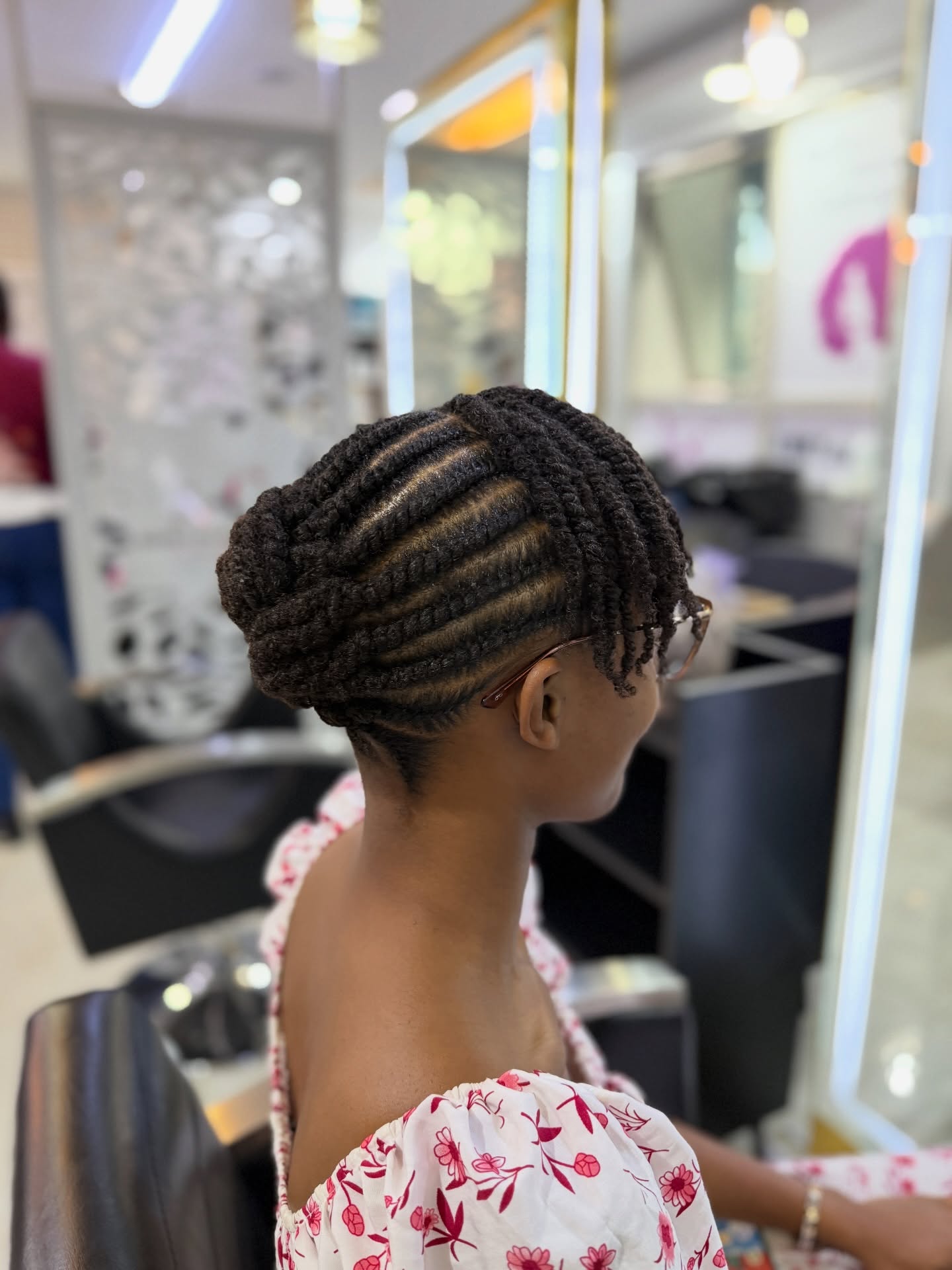 Chic Flat Twist Updo With Defined Edges
