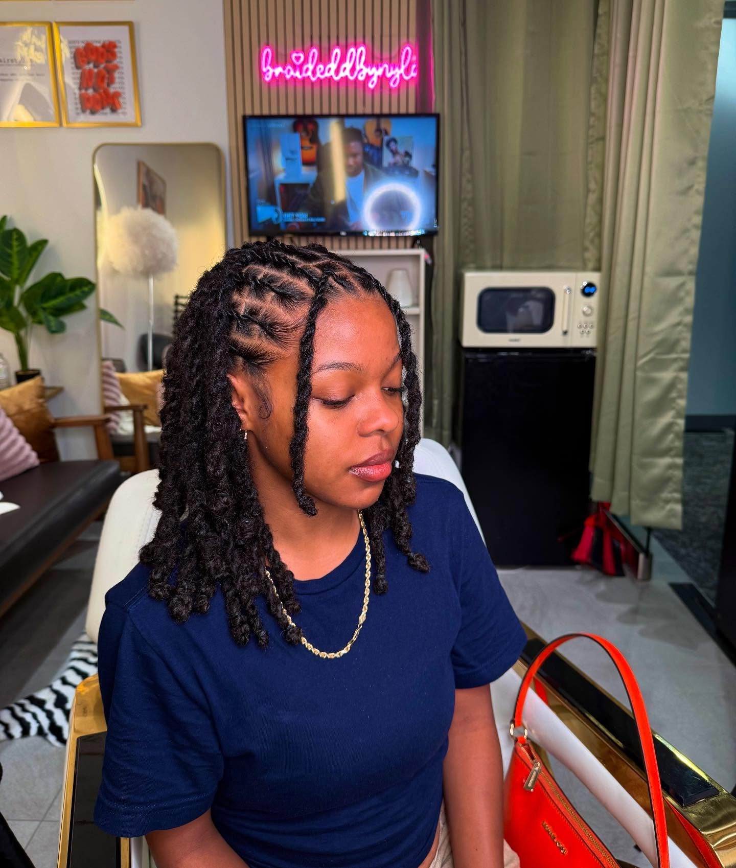 Voluminous Textured Locs With Defined Flat Twists