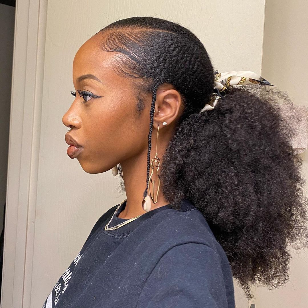 Sleek High Ponytail With Defined Edges And A Single Braid