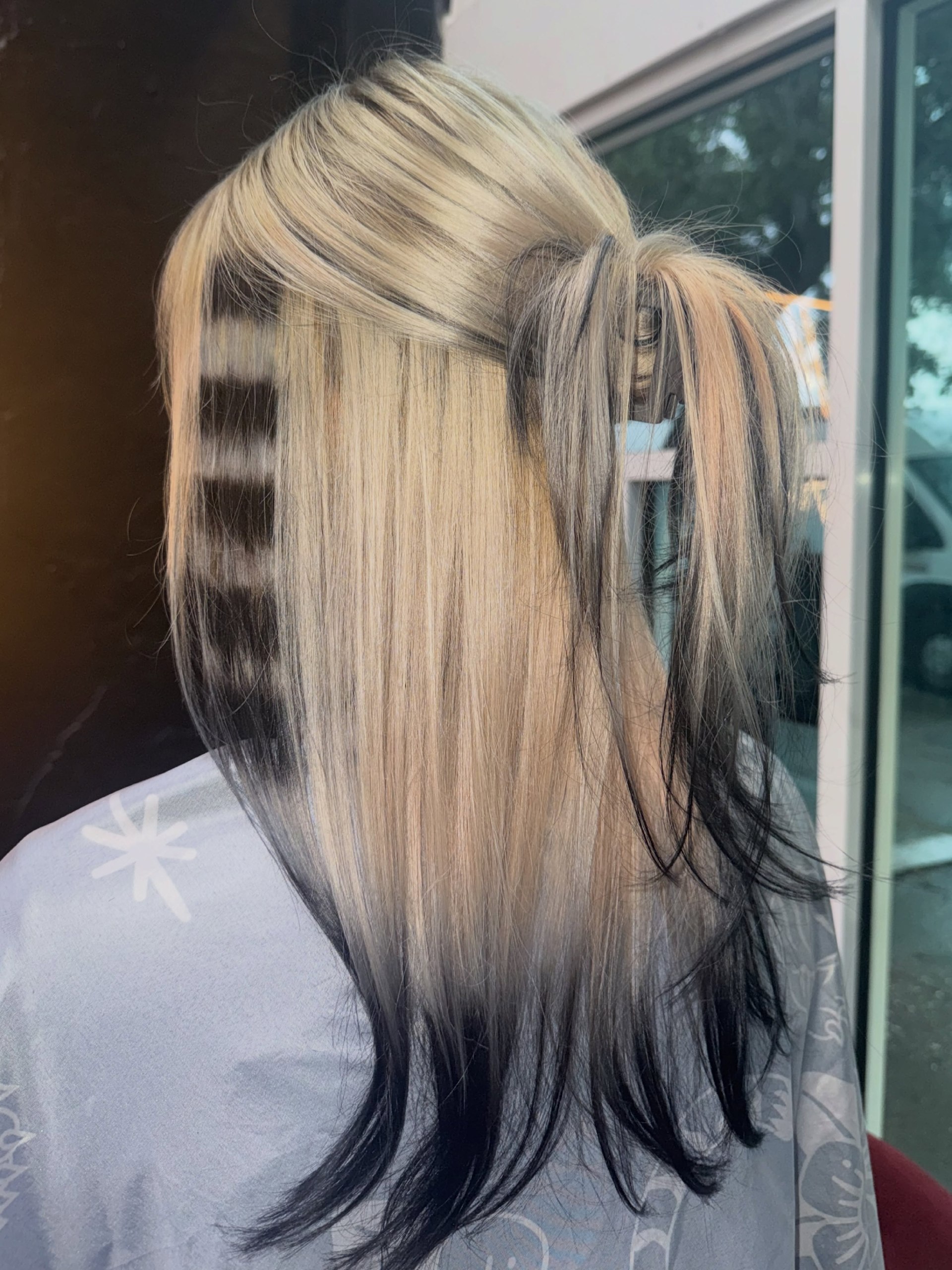 Bold Black And Blonde Chunky Highlights