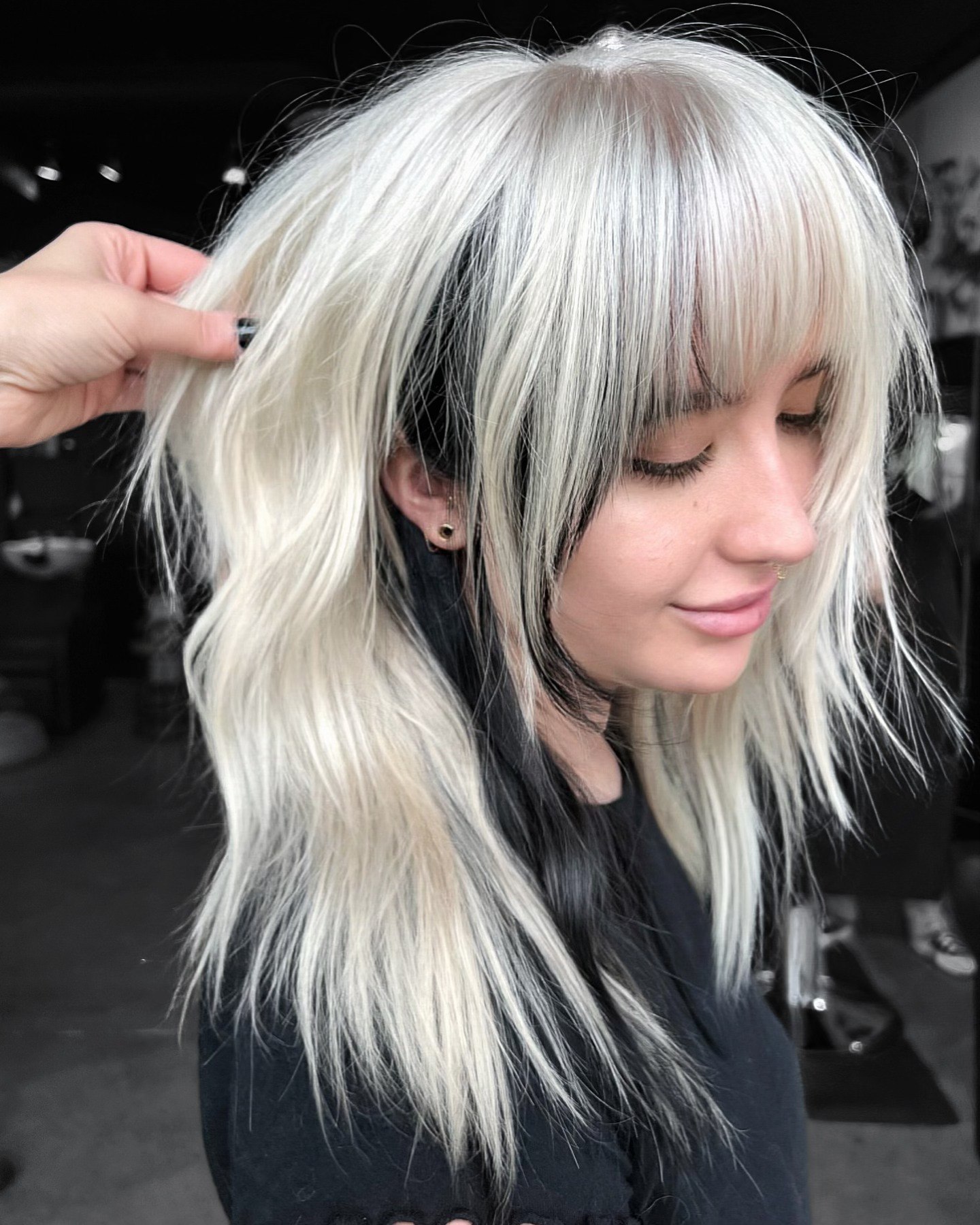 Bold Black and White Chunky Highlights