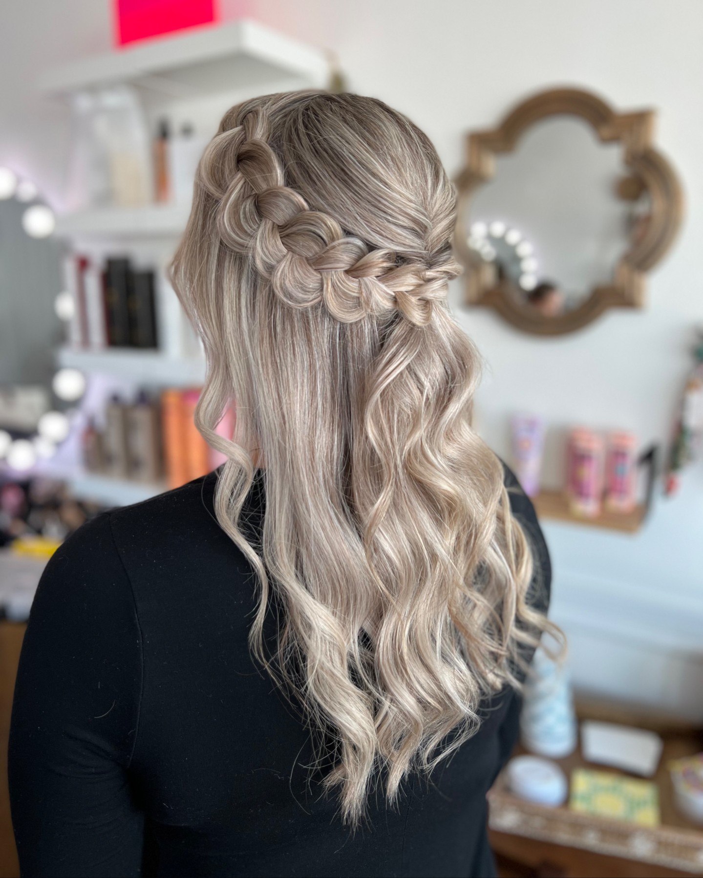 Braided Crown Half-Up Body Waves