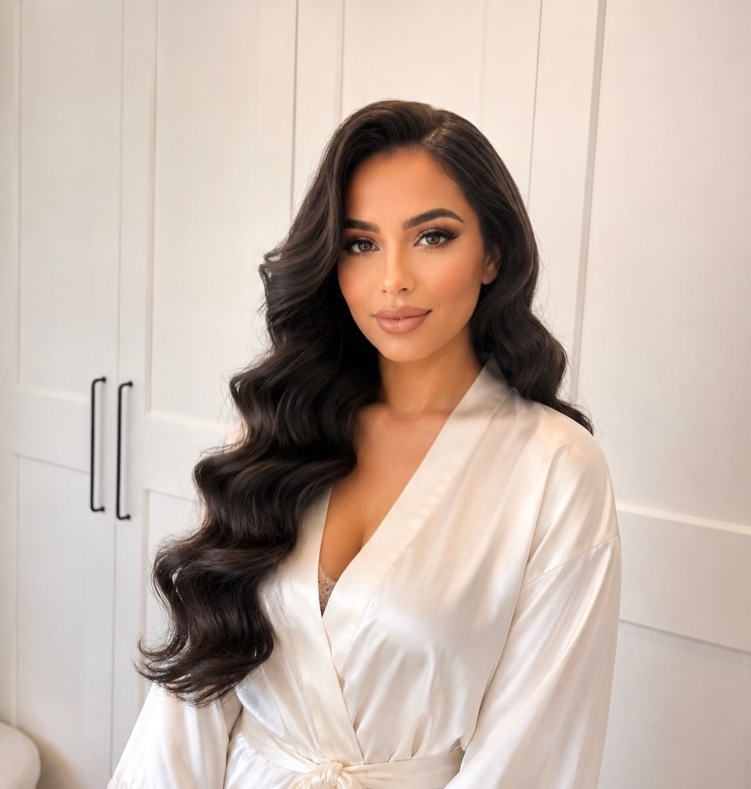 Hollywood Glamour Waves for Long Dark Hair