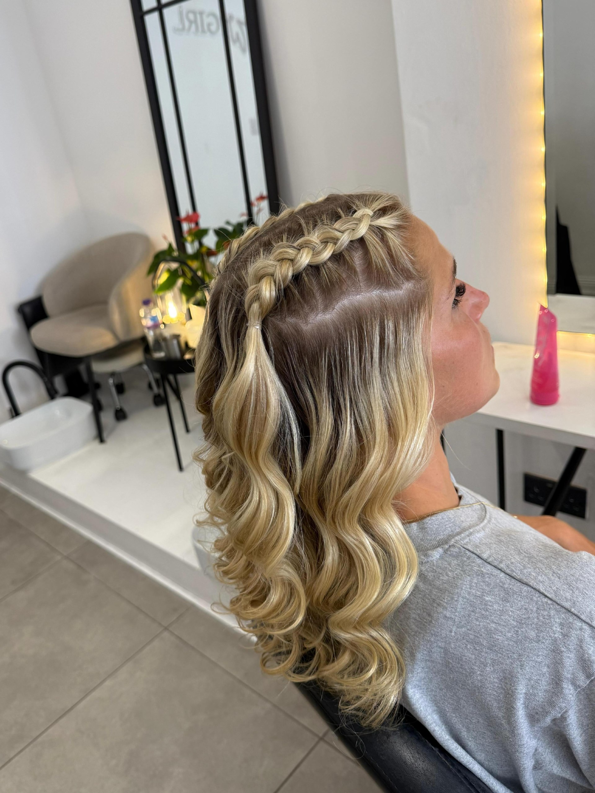 Braided Crown With Loose Beach Waves