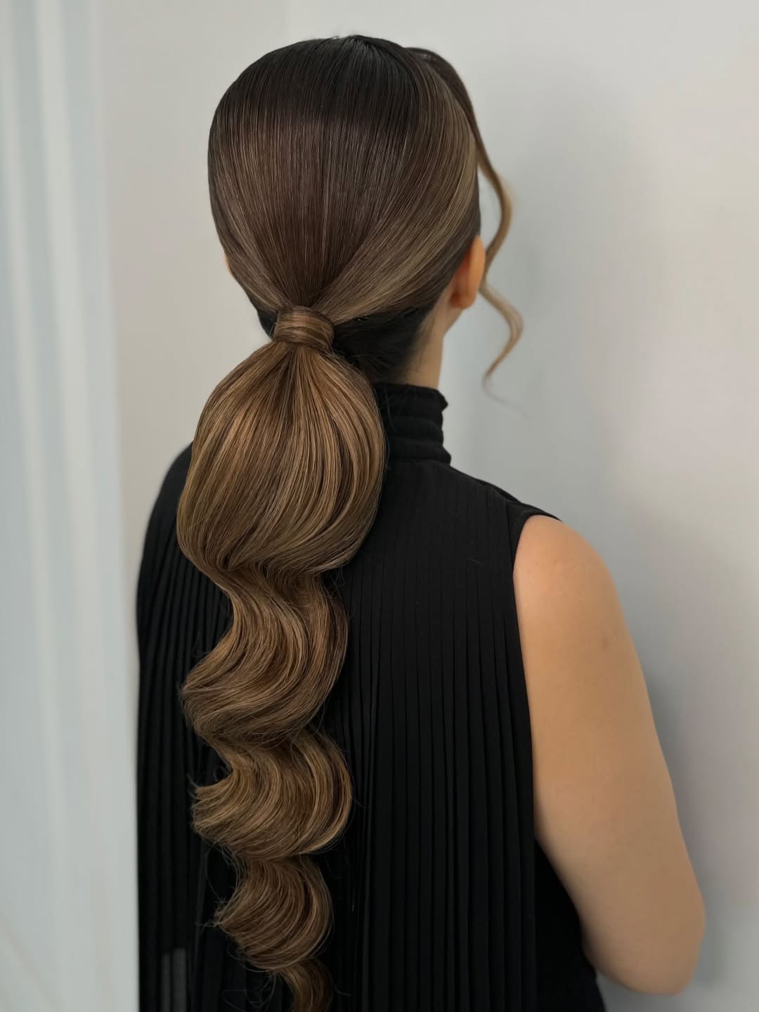 Glamorous High Ponytail With Deep Barrel Waves
