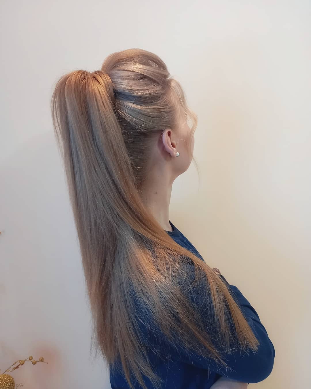 Sleek High Ponytail With Voluminous Crown