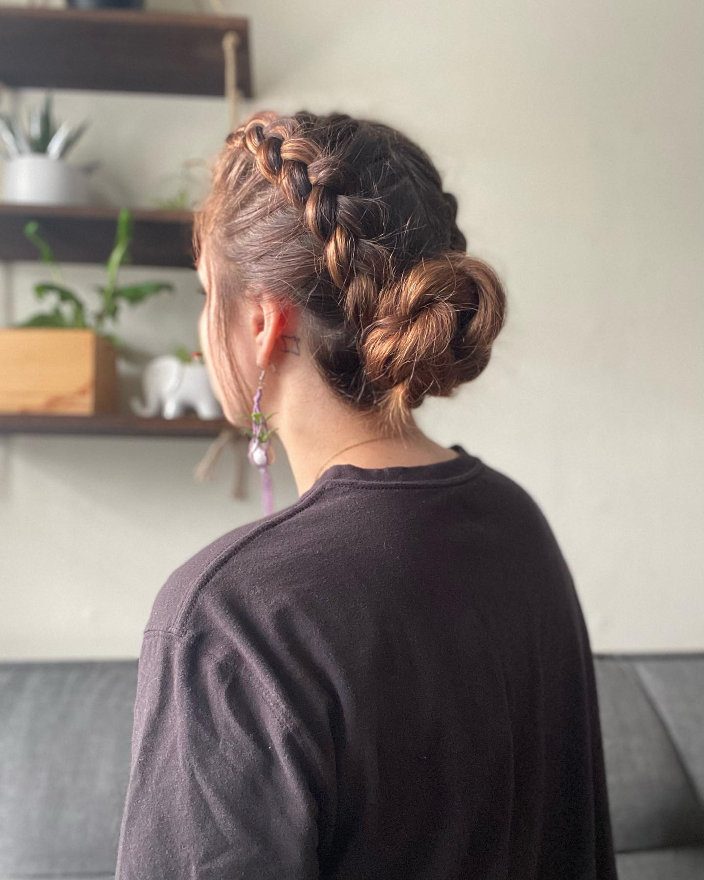 Elegant Crown Braid with Chic Low Bun