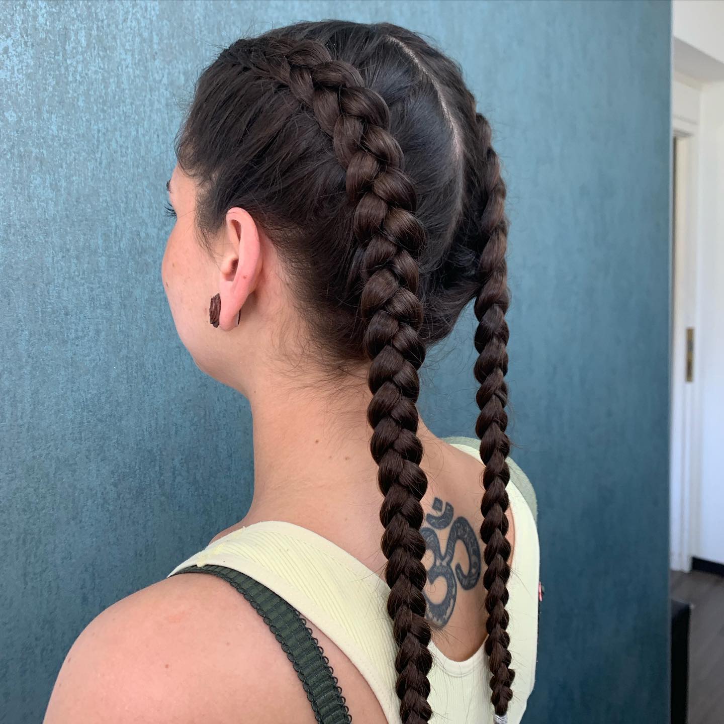 Double Dutch Braids With A Middle Part
