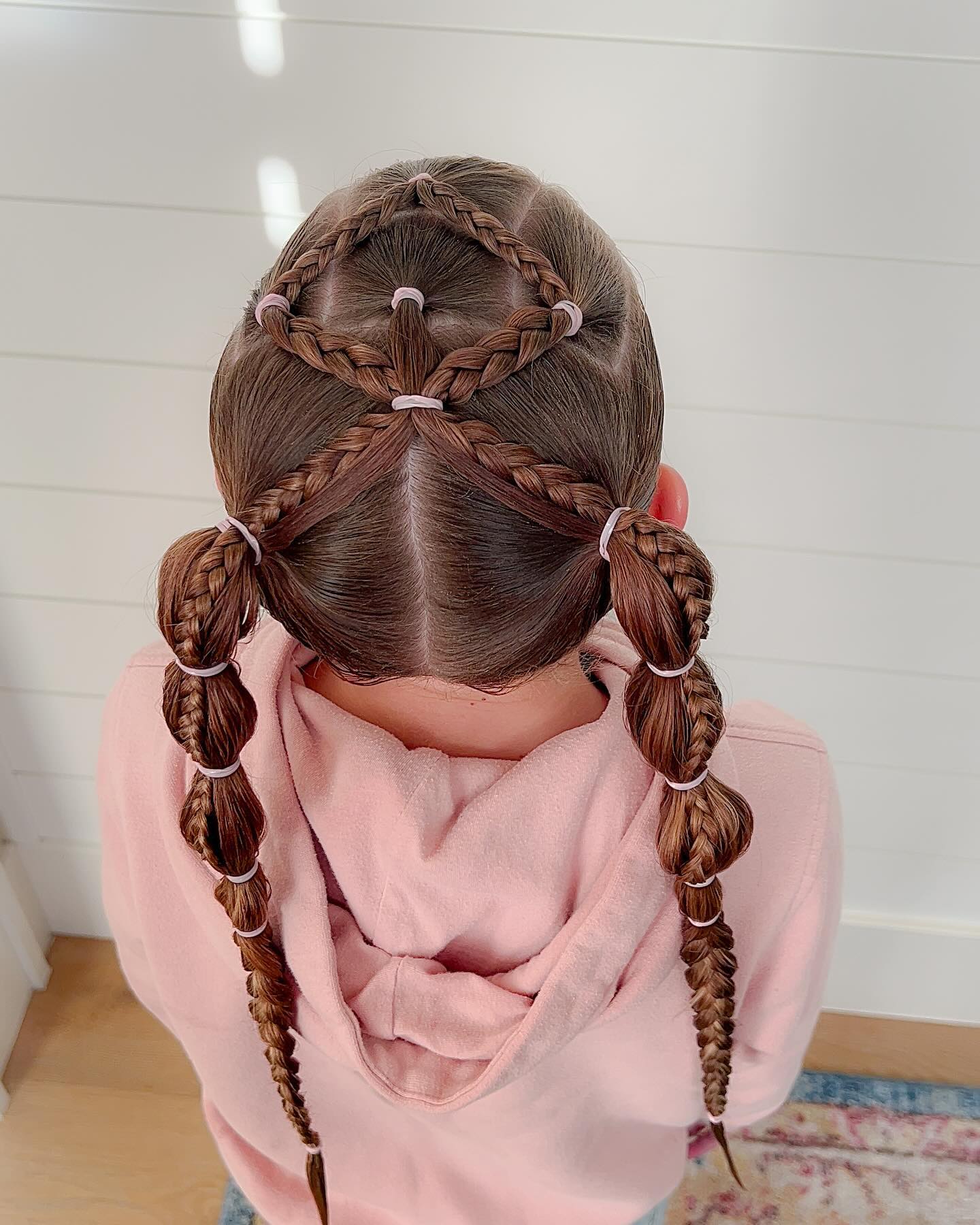 Intricate Diamond Braids With Bubble Pigtails