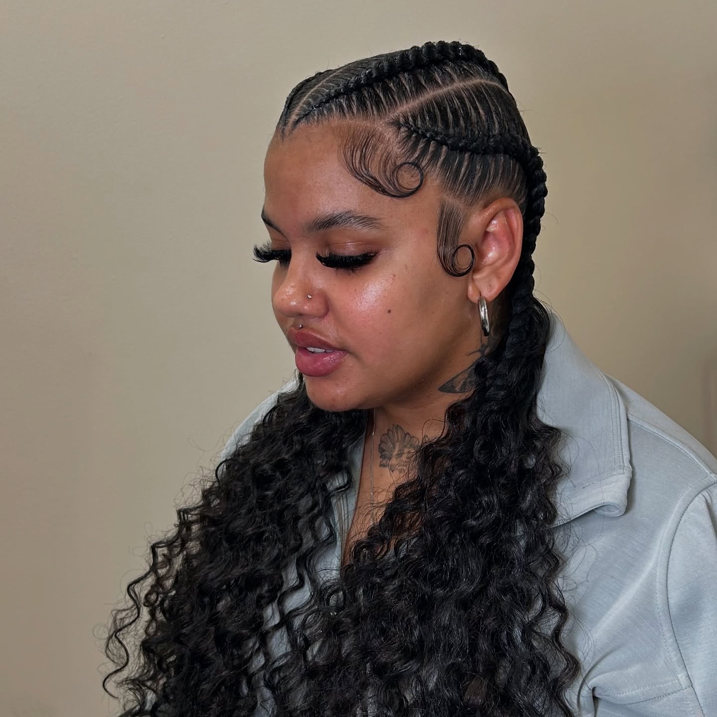Chic Cornrows With Defined Edge Swirls