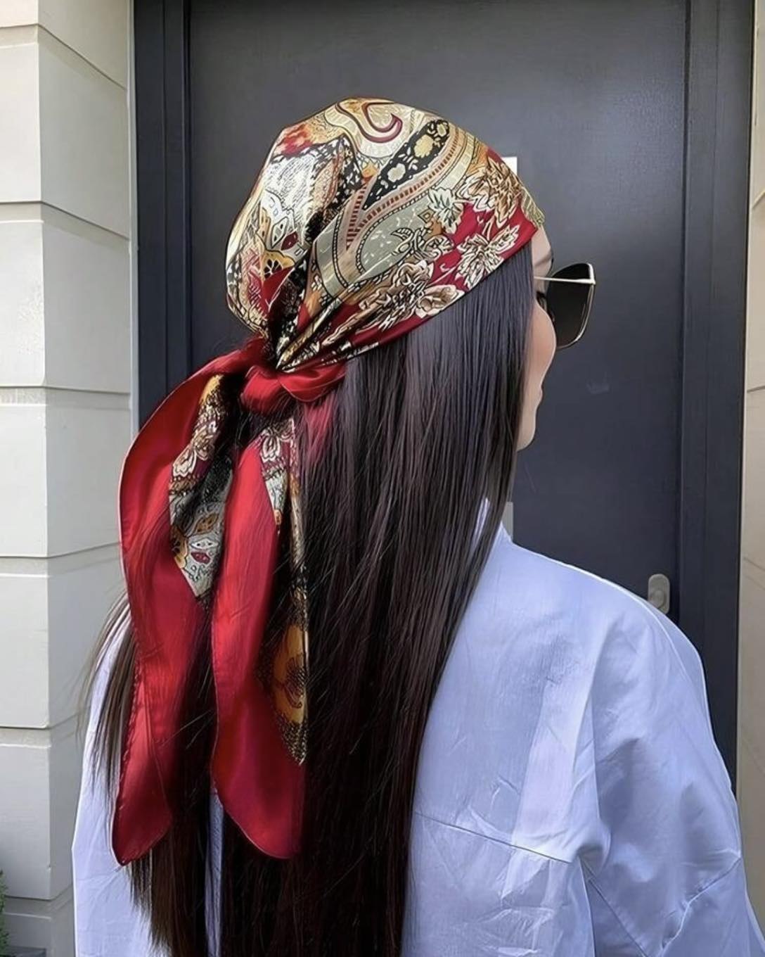 Chic Silk Scarf Tied Half-Up