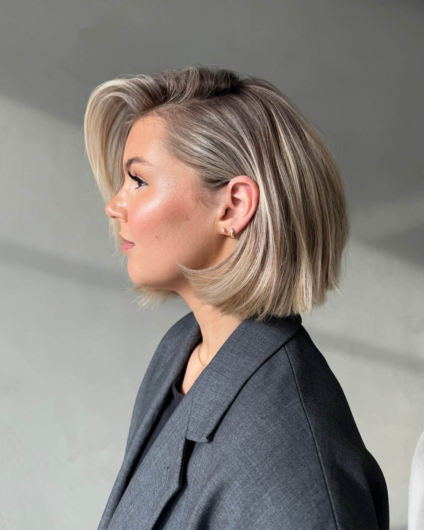 Blonde Bob With Subtle Face Framing Layers