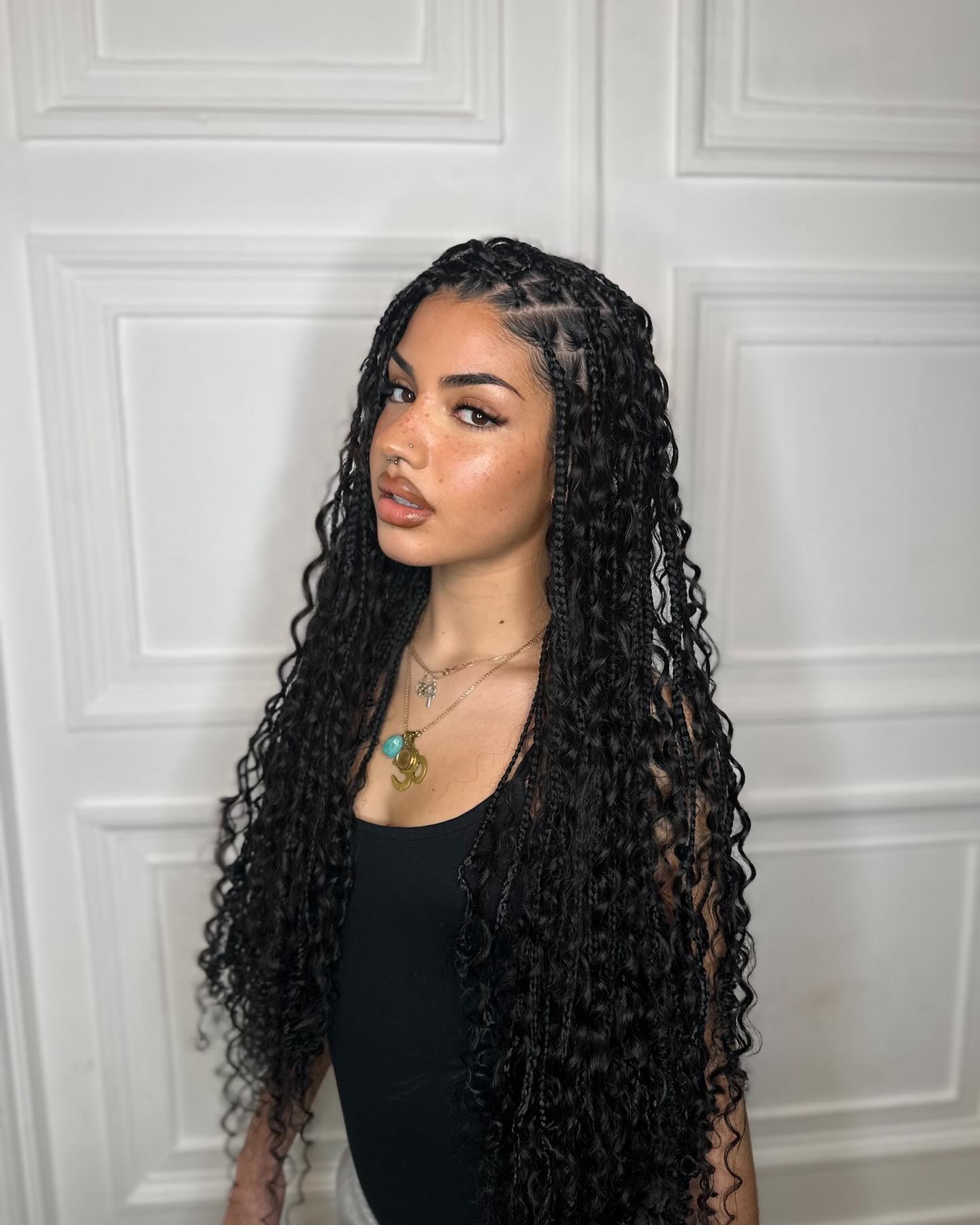 Bohemian Goddess Braids With Deep Curly Ends
