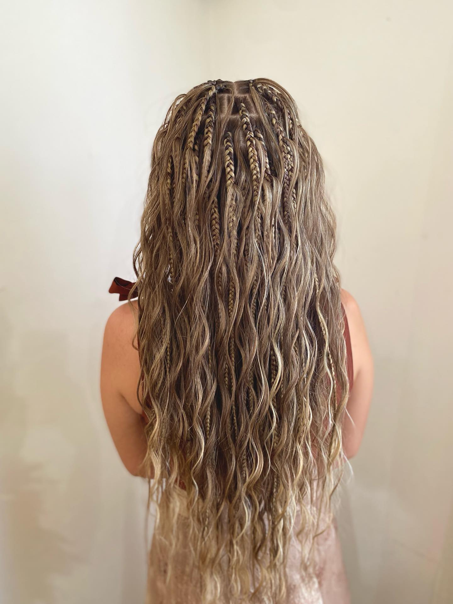 Bohemian Goddess Braids With Textured Waves